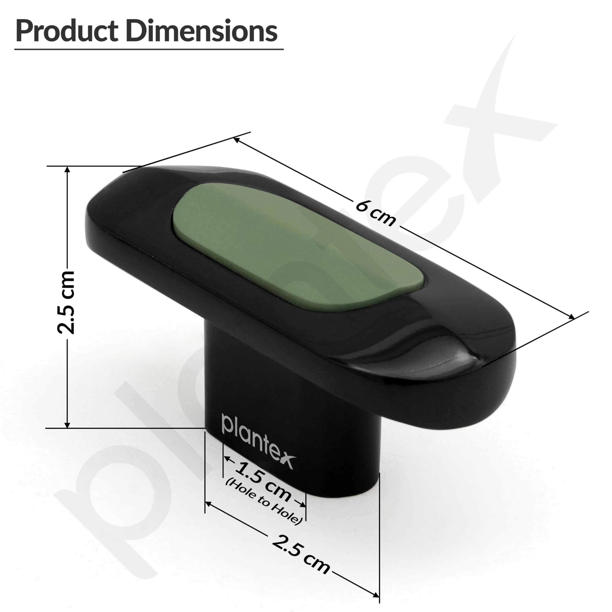 Plantex Knobs for Drawer/Drawer Knobs/Oval Knob for Cabinets/Drawer Handle/Pull-Push Knob for Kitchen/Bedroom Drawers - Pack of 4 (SH-432, DC-Black & Green) - Image 2