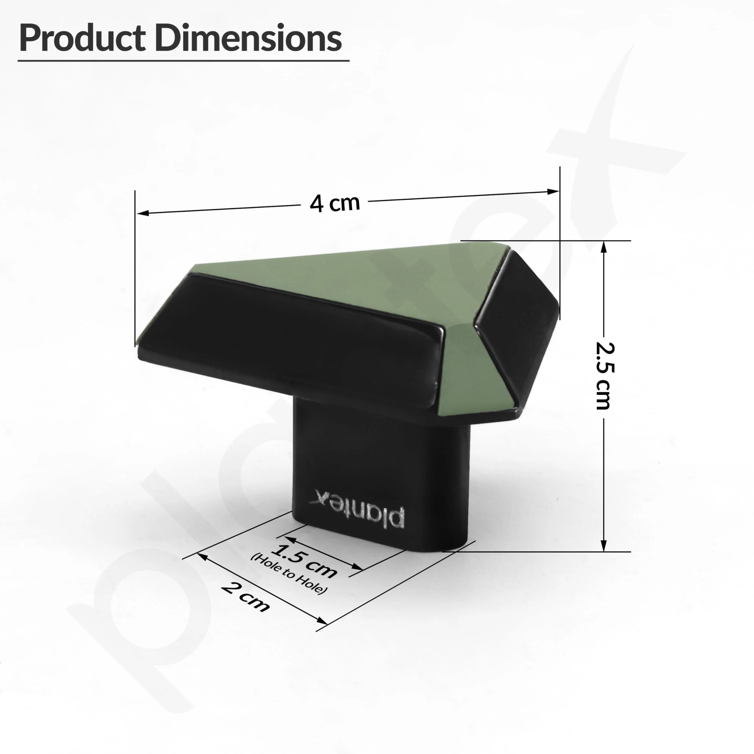 Plantex Knobs for Drawer/Drawer Knobs/Triangle Knob for Cabinets/Drawer Handle/Pull-Push Knob for Kitchen/Bedroom Drawers - Pack of 1 (SH-431, DC-Black & Green) - Image 2