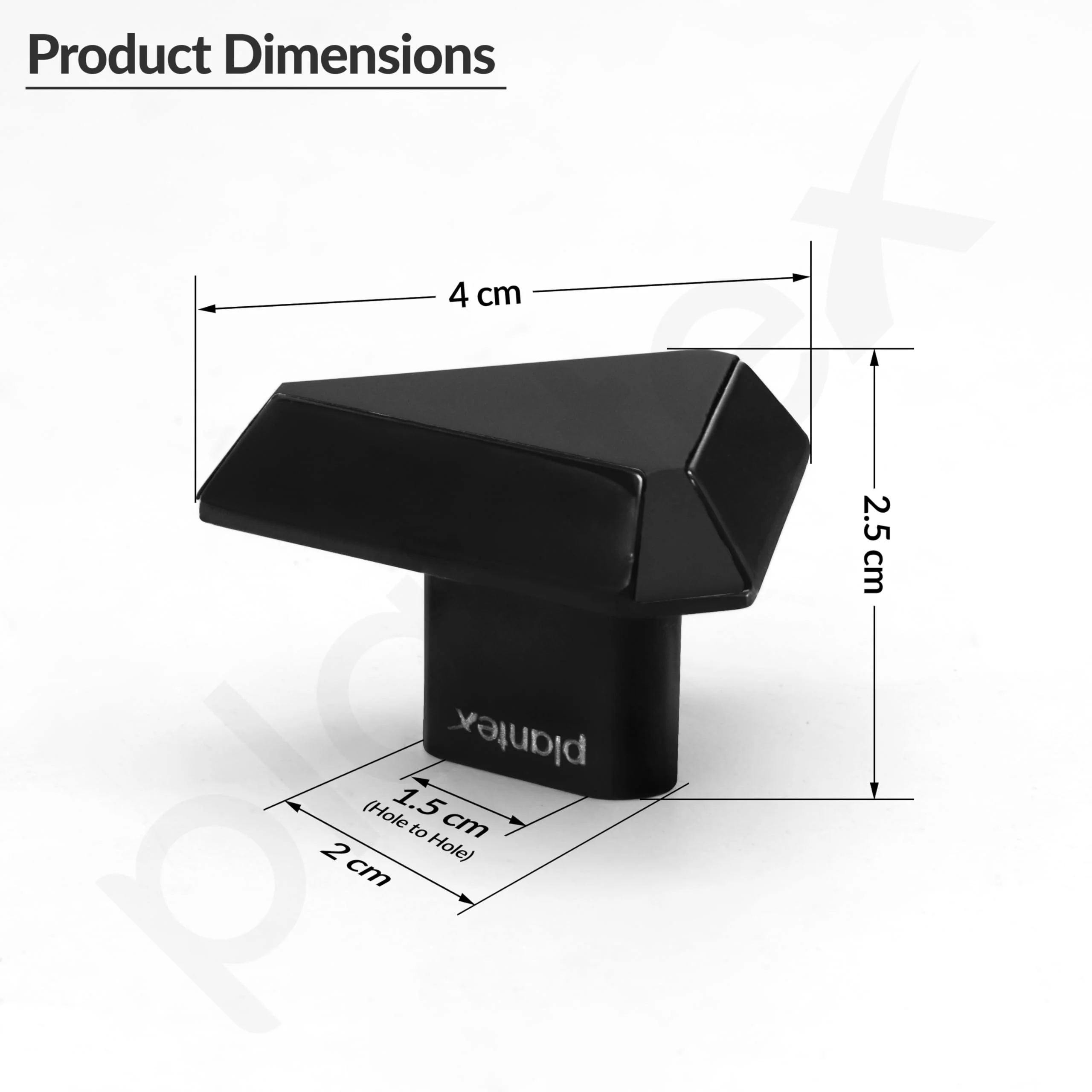 Plantex Knobs for Drawer/Drawer Knobs/Triangle Knob for Cabinets/Drawer Handle/Pull-Push Knob for Kitchen/Bedroom Drawers - Pack of 1 (SH-431, DC-Black & Z-Black) - Image 2