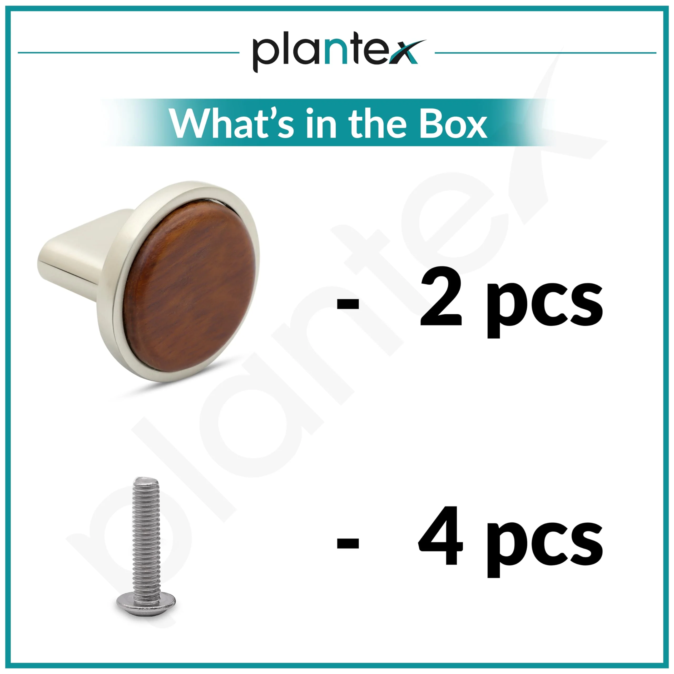 Plantex Knobs for Drawer/Round Drawer Knobs/Knobs for Cabinets/Pull-Push Knobs for Kitchen/Bedroom Drawer - Pack of 2 (Small, Satin & Wood) - Image 5