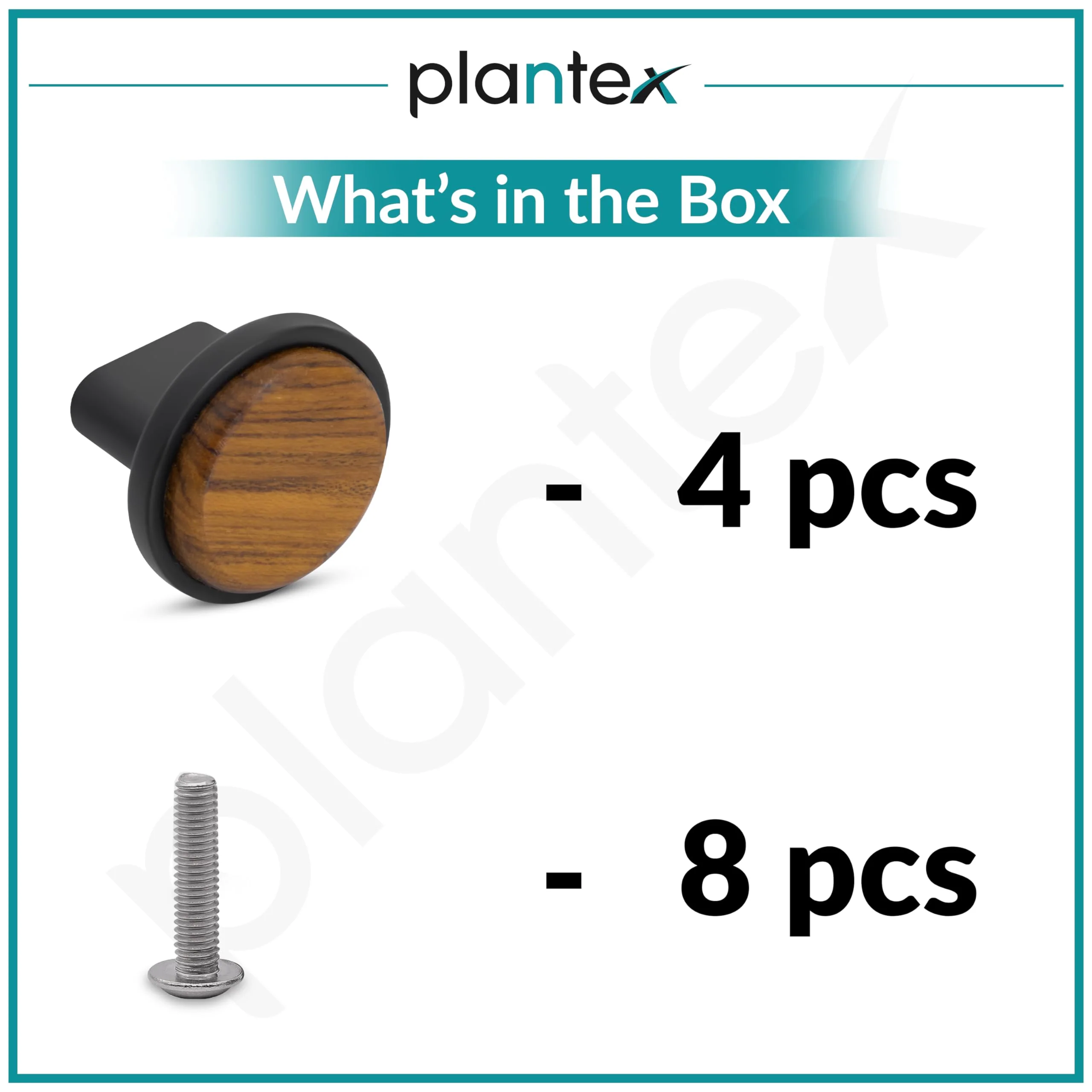 Plantex Knobs for Drawer/Round Drawer Knobs/Knobs for Cabinets/Pull-Push Knobs for Kitchen/Bedroom Drawer - Pack of 4 (Small, Black & Wood) - Image 5