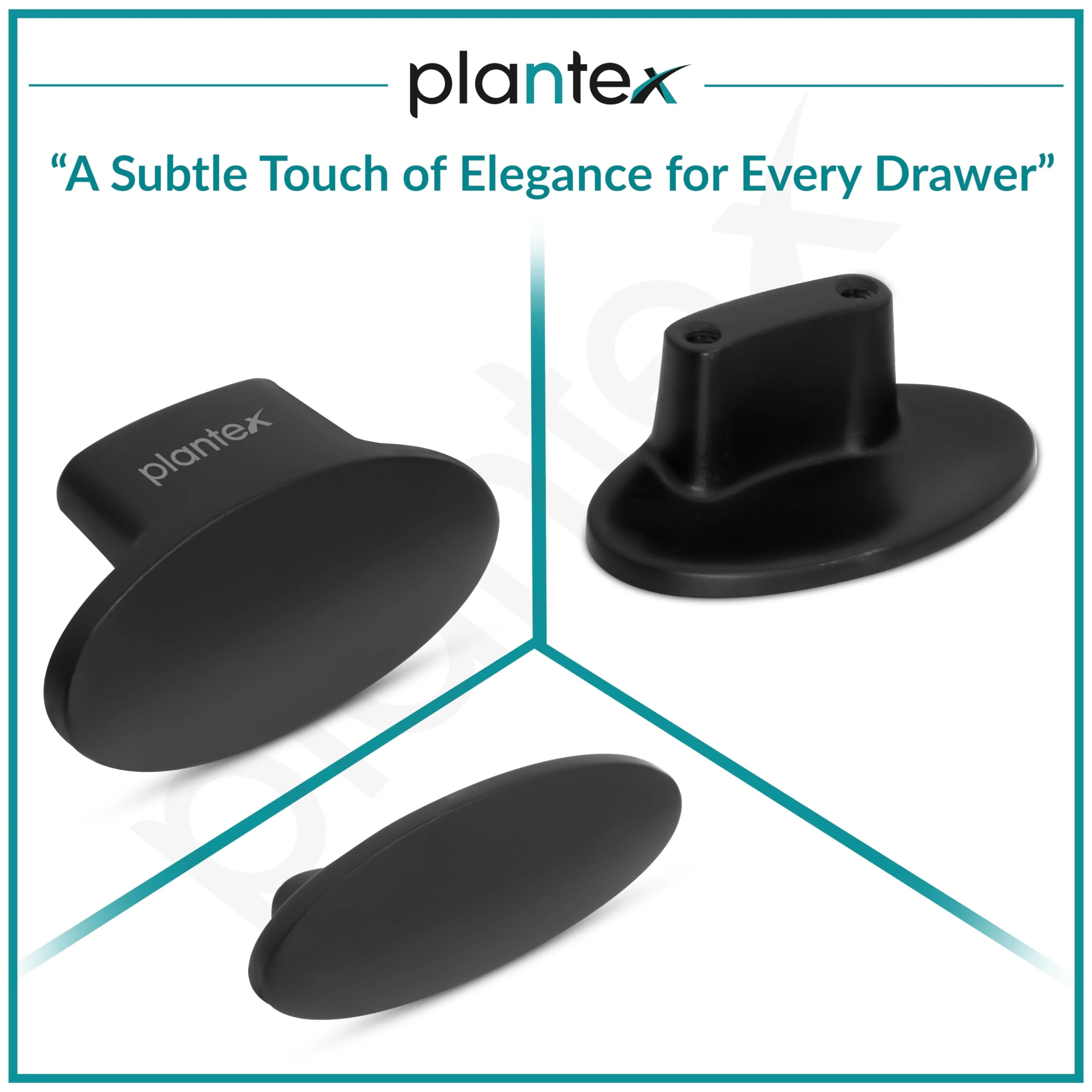 Plantex Knobs for Drawer/Small Drawer Knobs/Knobs for Cabinets/Pull-Push Knobs for Kitchen/Bedroom Drawer - Pack of 1 (Oval, Black) - Image 5