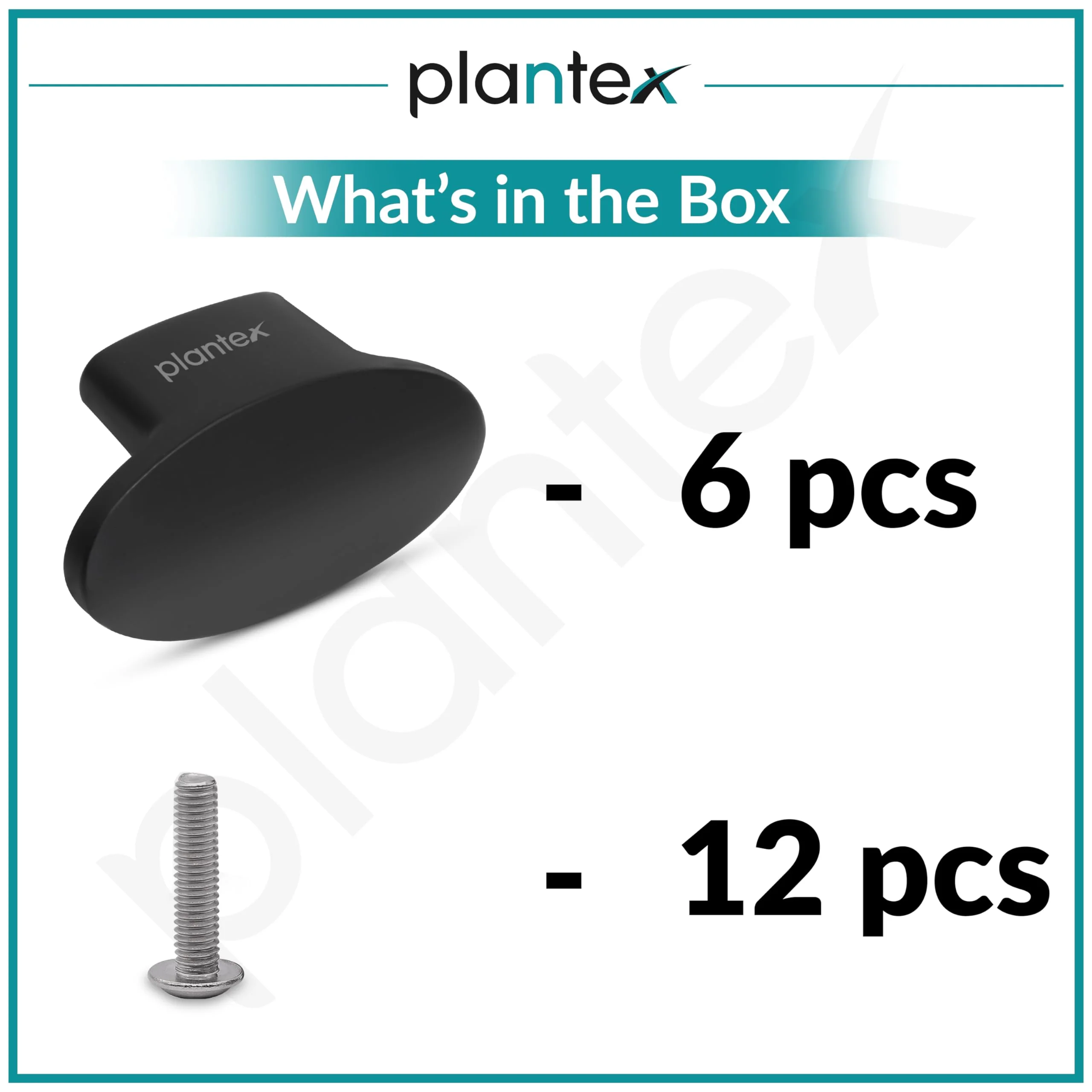 Plantex Knobs for Drawer/Small Drawer Knobs/Knobs for Cabinets/Pull-Push Knobs for Kitchen/Bedroom Drawer - Pack of 6 (Oval, Black) - Image 6