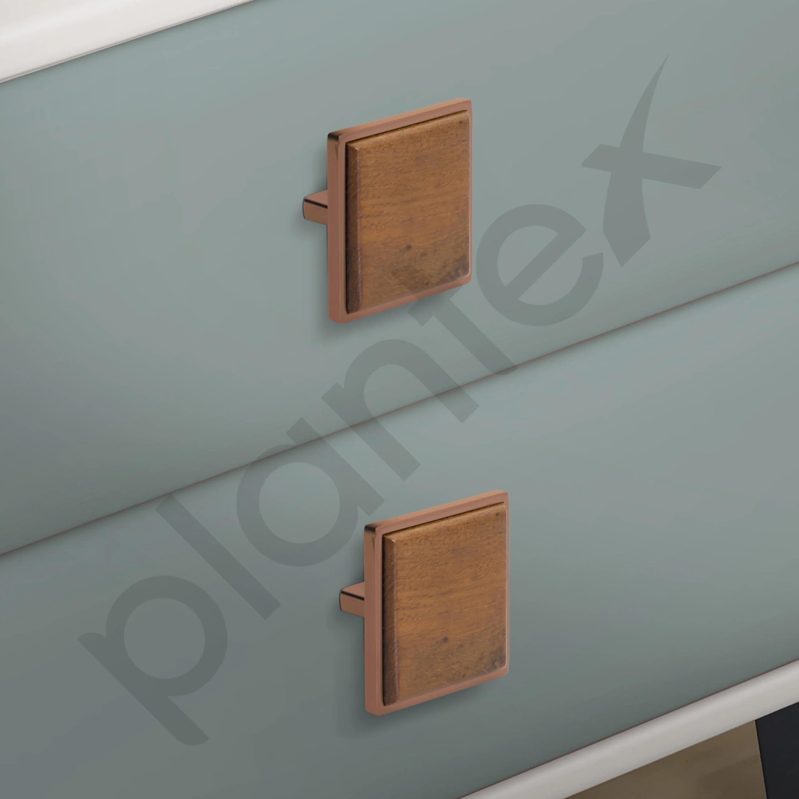 Plantex Knobs for Drawer/Square Drawer Knobs/Knobs for Cabinets/Pull-Push Knobs for Kitchen/Bedroom Drawer - Pack of 1 (Big, Rose Gold & Wood) - Image 6