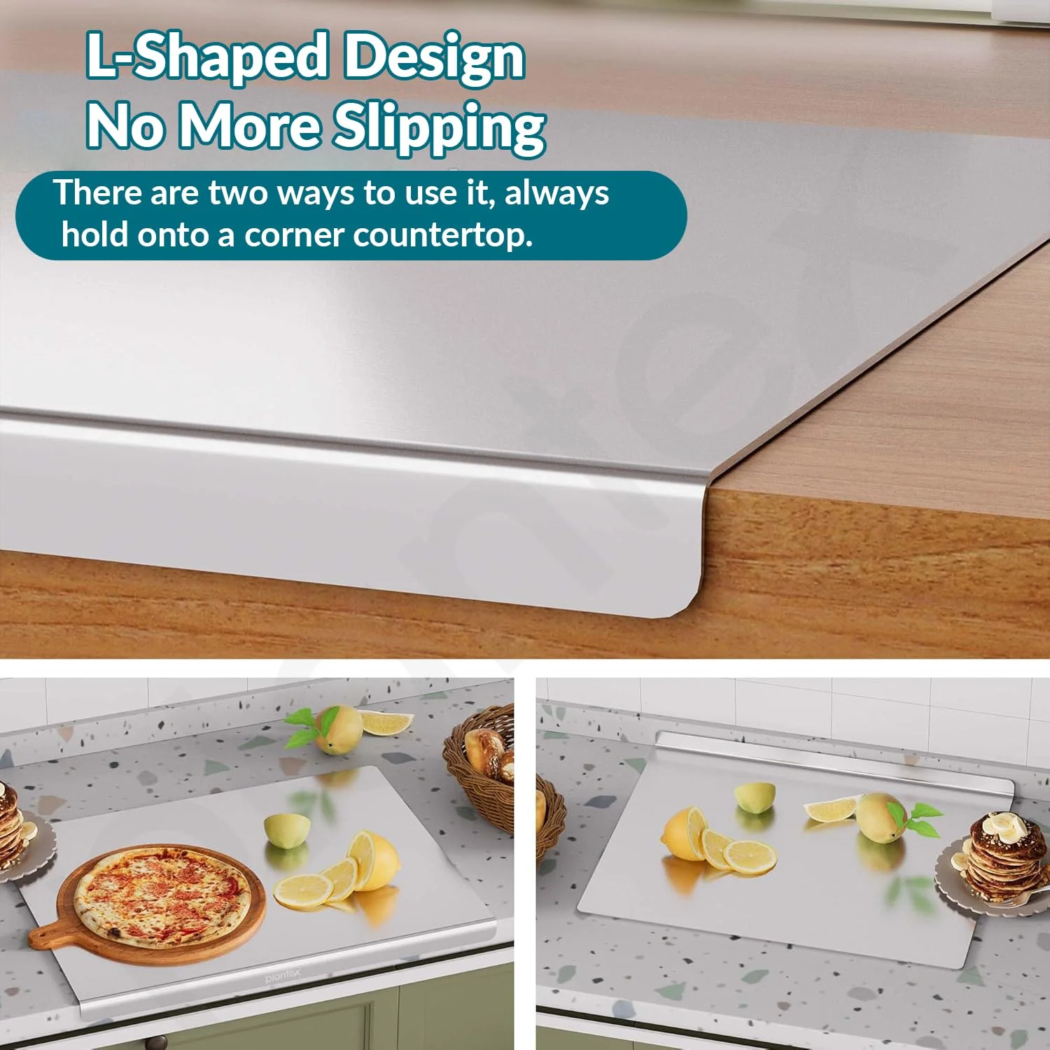Plantex Large Chopping Board Stainless Steel/Scratch-Resistant Chopper Board/Non-Slip, Odour-Proof & Bacteria-Resistant Cutting Pad for Kitchen - Image 3