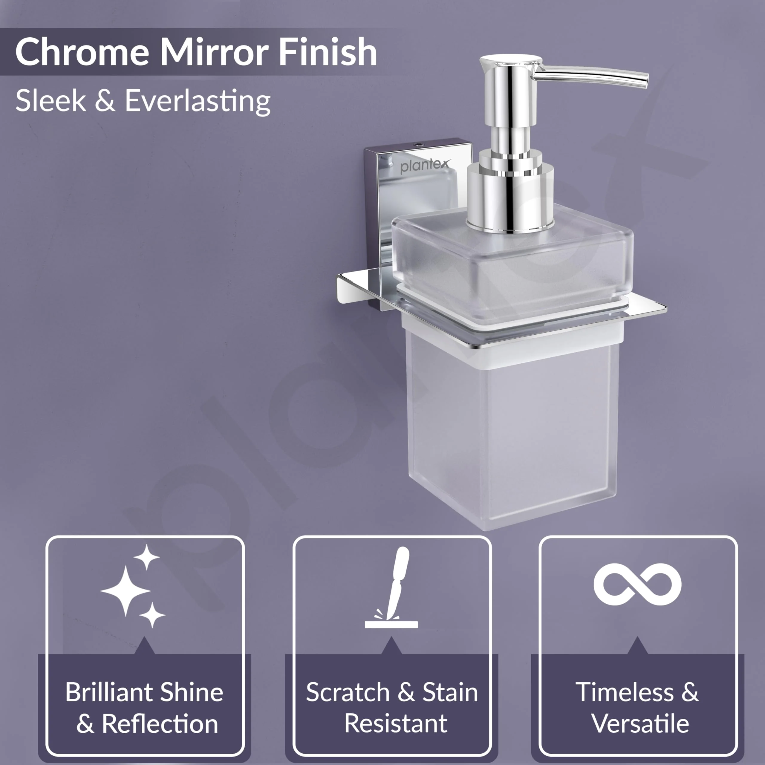 Plantex Liquid Soap Dispenser for Bathroom/304 Grade Stainless Steel Shampoo Dispenser/Handwash Dispenser/Bathroom Accessories - (Chrome) - Image 5