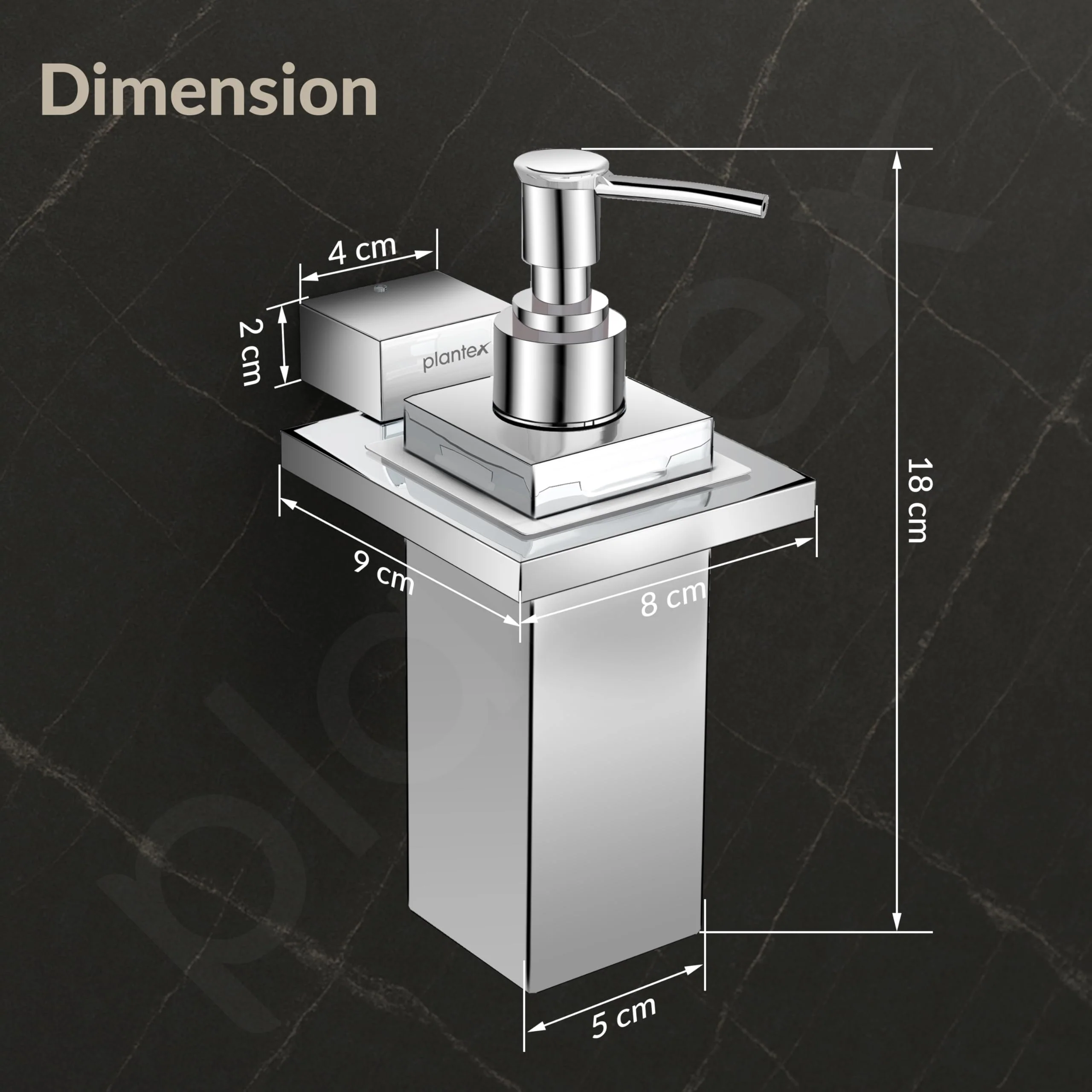 Plantex Liquid Soap Dispenser for Bathroom/304 Grade Stainless Steel Shampoo Dispenser/Handwash Dispenser/Bathroom Accessories - Pack of 1 (Tesla - 2710, Chrome) - Image 3