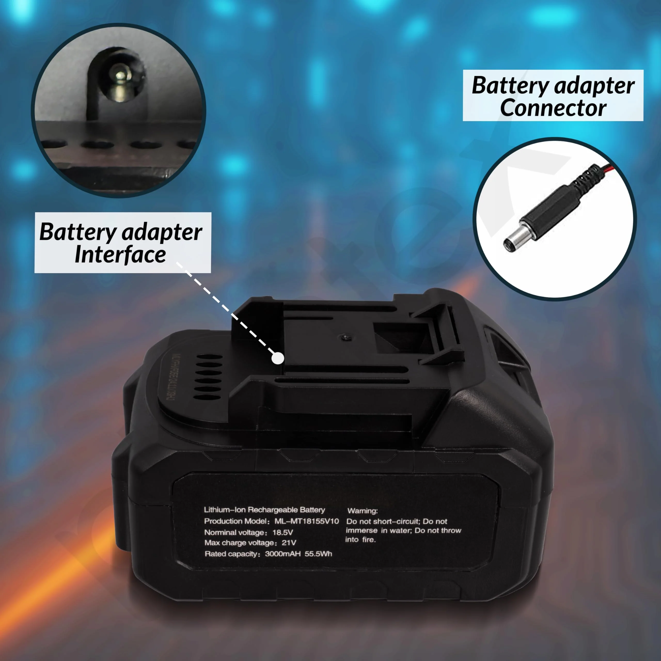Plantex Lithium-lon Rechargeable Battery/Norminal Voltage 18.5V and Max Charge Voltage 21V/Rated Capacity 3000mAH 55.5Wh - (Black) - Image 5
