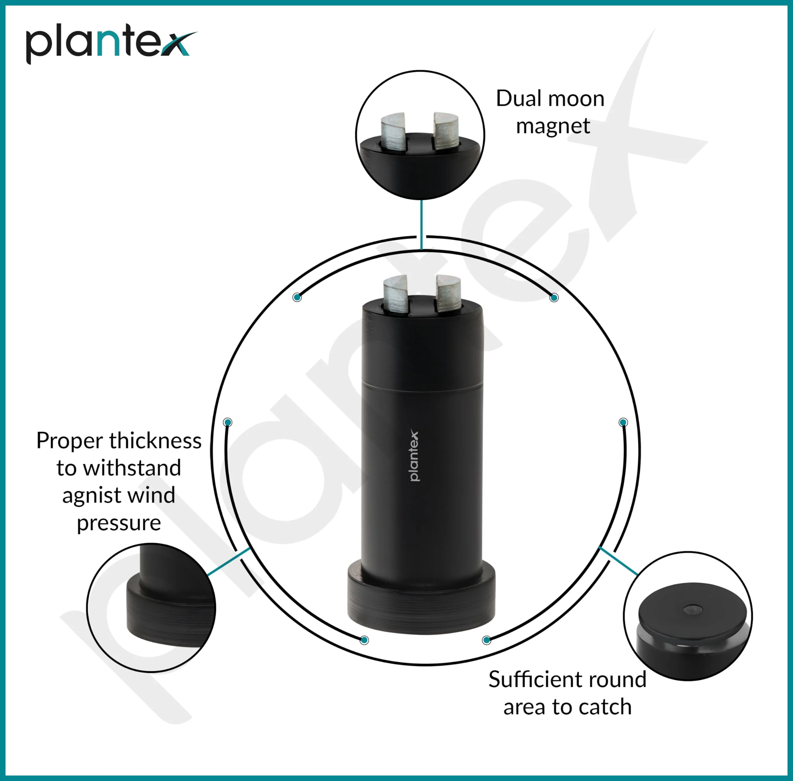 Plantex Magnet Door Stopper/Door Stopper for Main Door/Magnetic Door Stopper for Home/Door Stopper Magnet/Door Back Stopper - (Matt Black) - Image 3