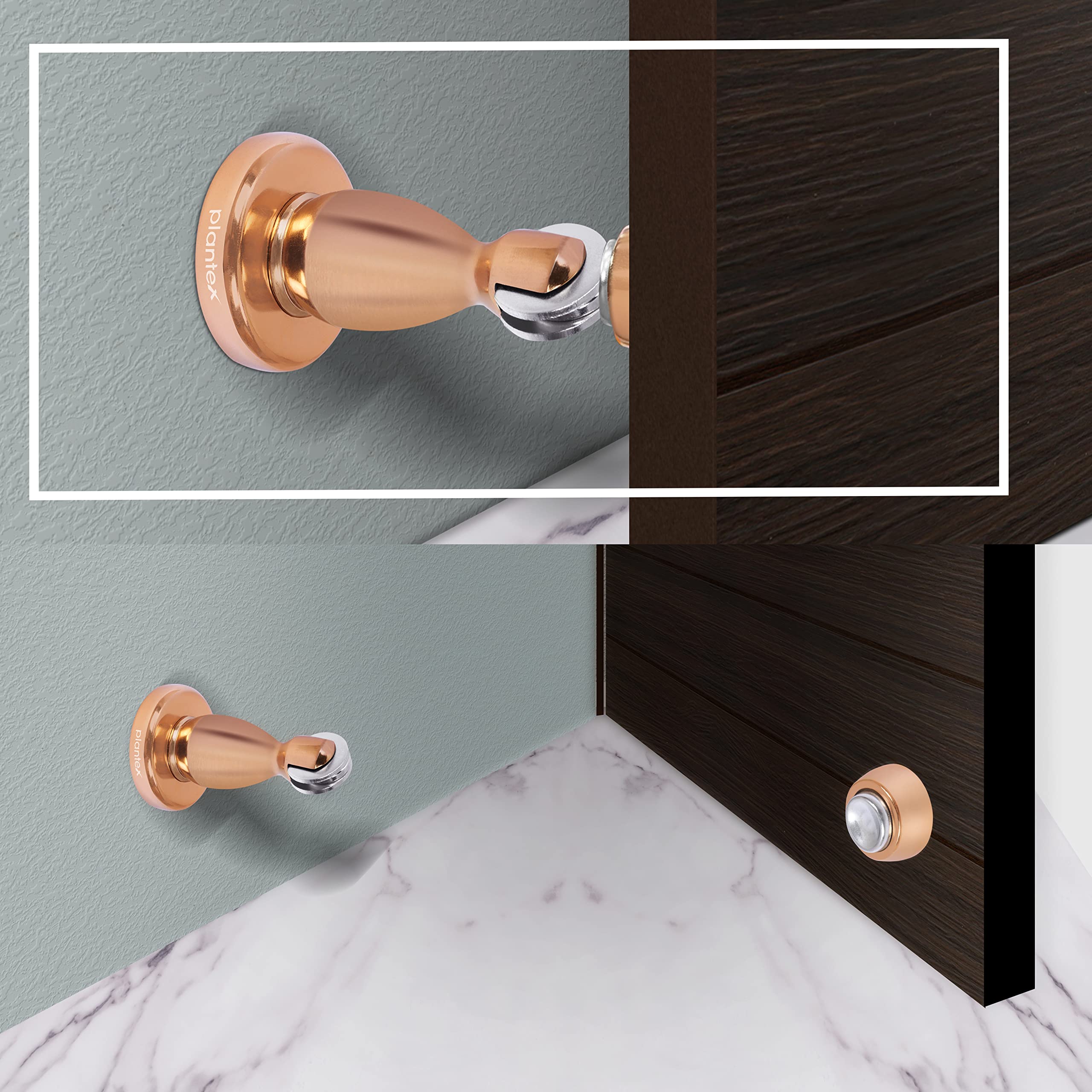 Plantex Magnet Door Stopper - Set of 2 Magnetic Door Holders for Home - 4 Inch, Rose Gold - Image 6