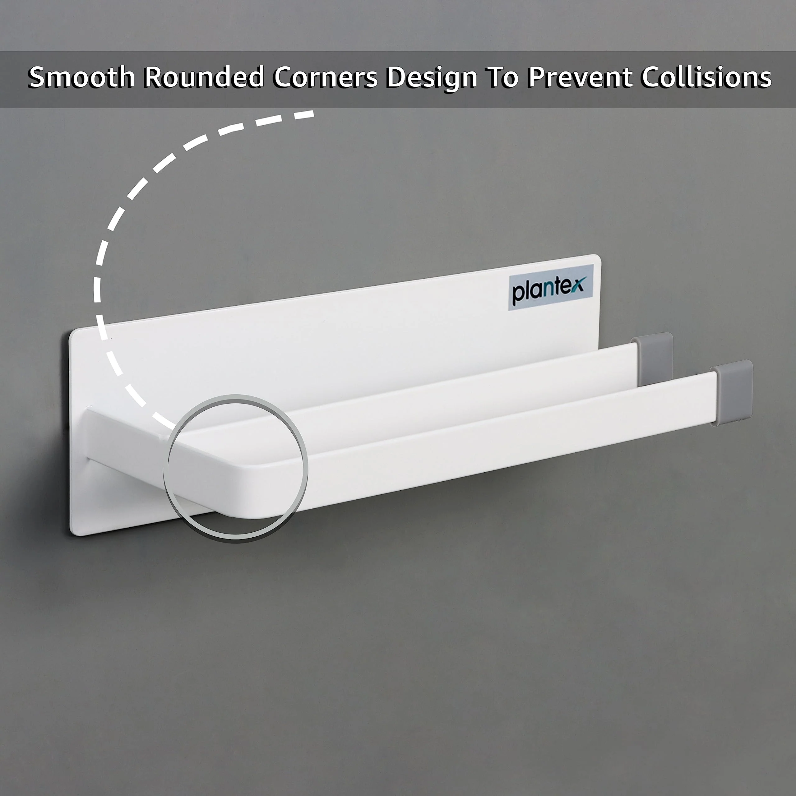 Plantex Magnetic Double Napkin Holder/Towel Holder/Towel Hanger for Kitchen/Bathroom/Bathroom Accessories- (White) - Image 6