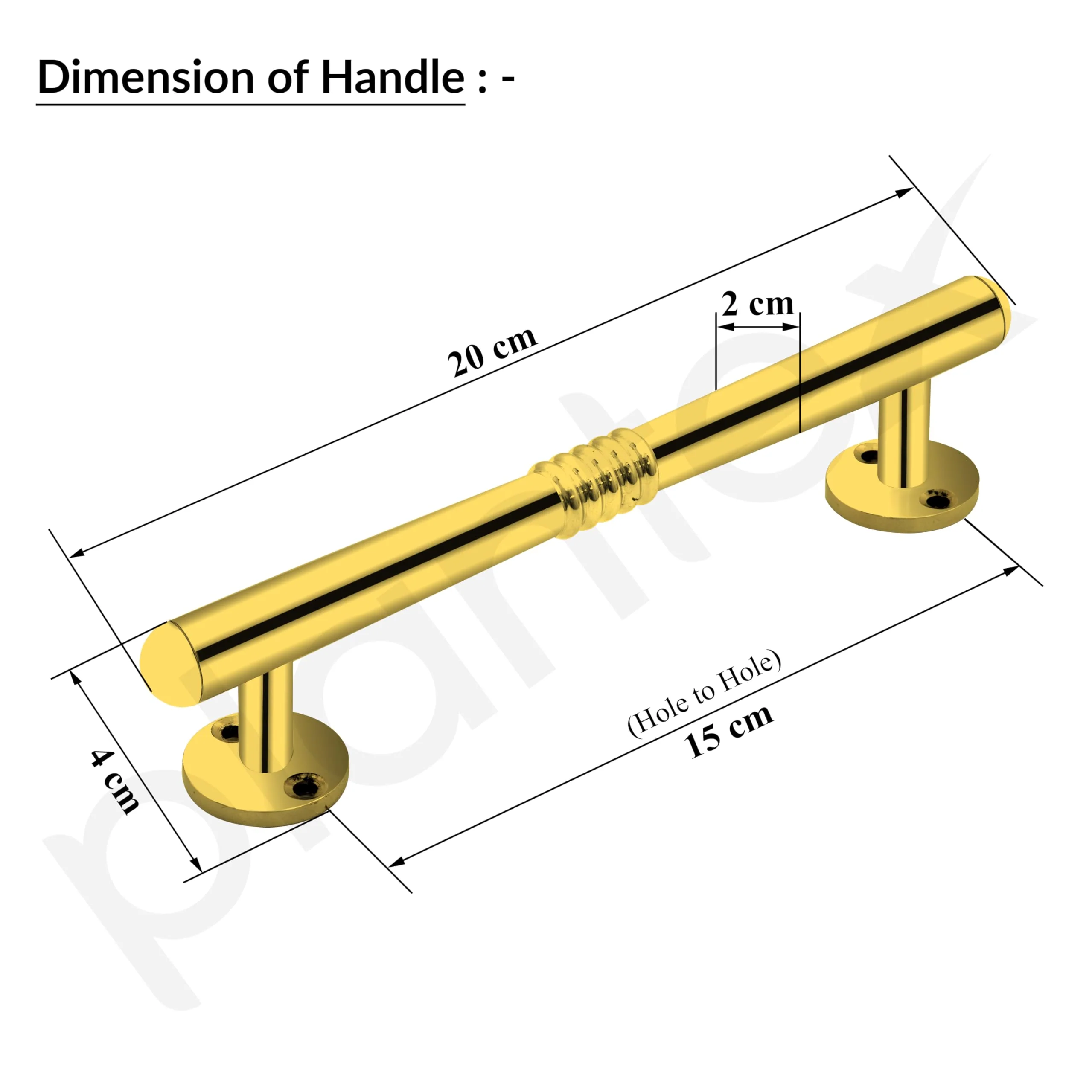 Plantex Main Door Handle/8 Inch Handle for Main Door/Pull-Push Handle for Door - Pack of 1 (S-142, Gold) - Image 3
