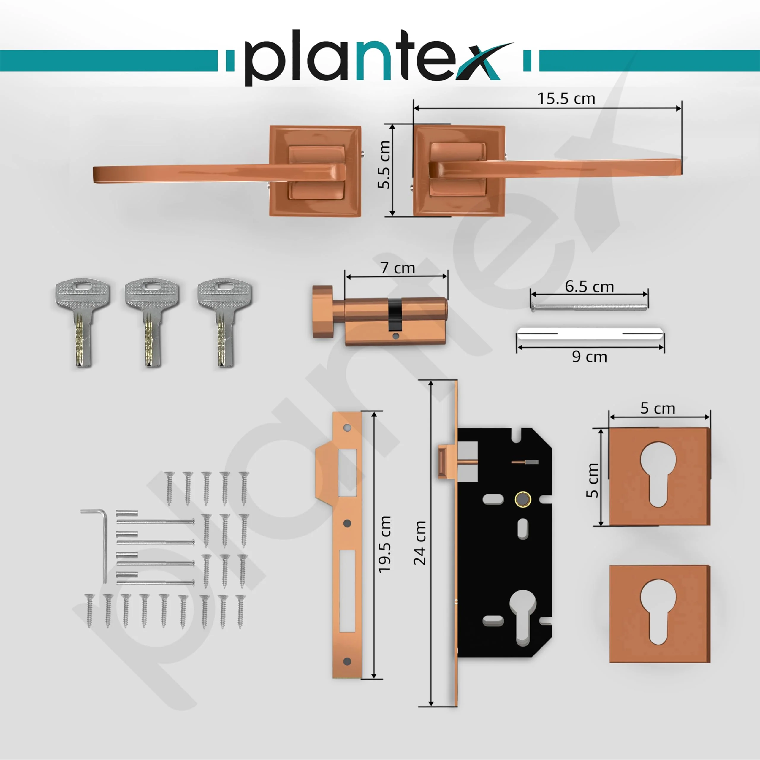 Plantex Main Door Lock for Home/Mortise Door Lock/Main Door Lock Set/Mortice Lock for Door with 3 Years of Warranty (605-PVD Rose Gold) - Image 3