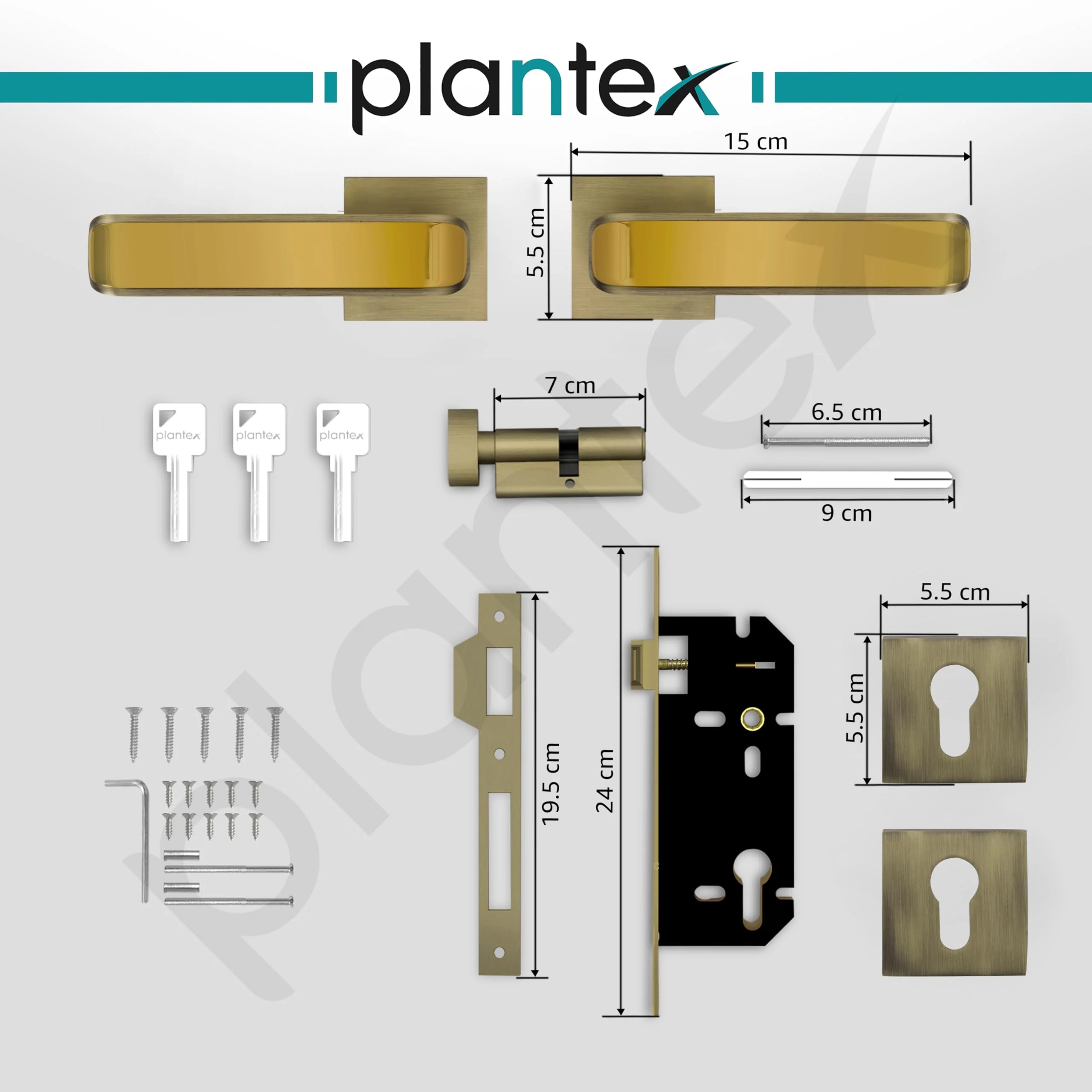 Plantex Main Door Lock/Mortise Lock for Door with 3 Years of Warranty by plantex/Door Locks for Home with Brass Lock Body & Cylinder (7112 - PVD Gold & Brass Antique) - Image 4