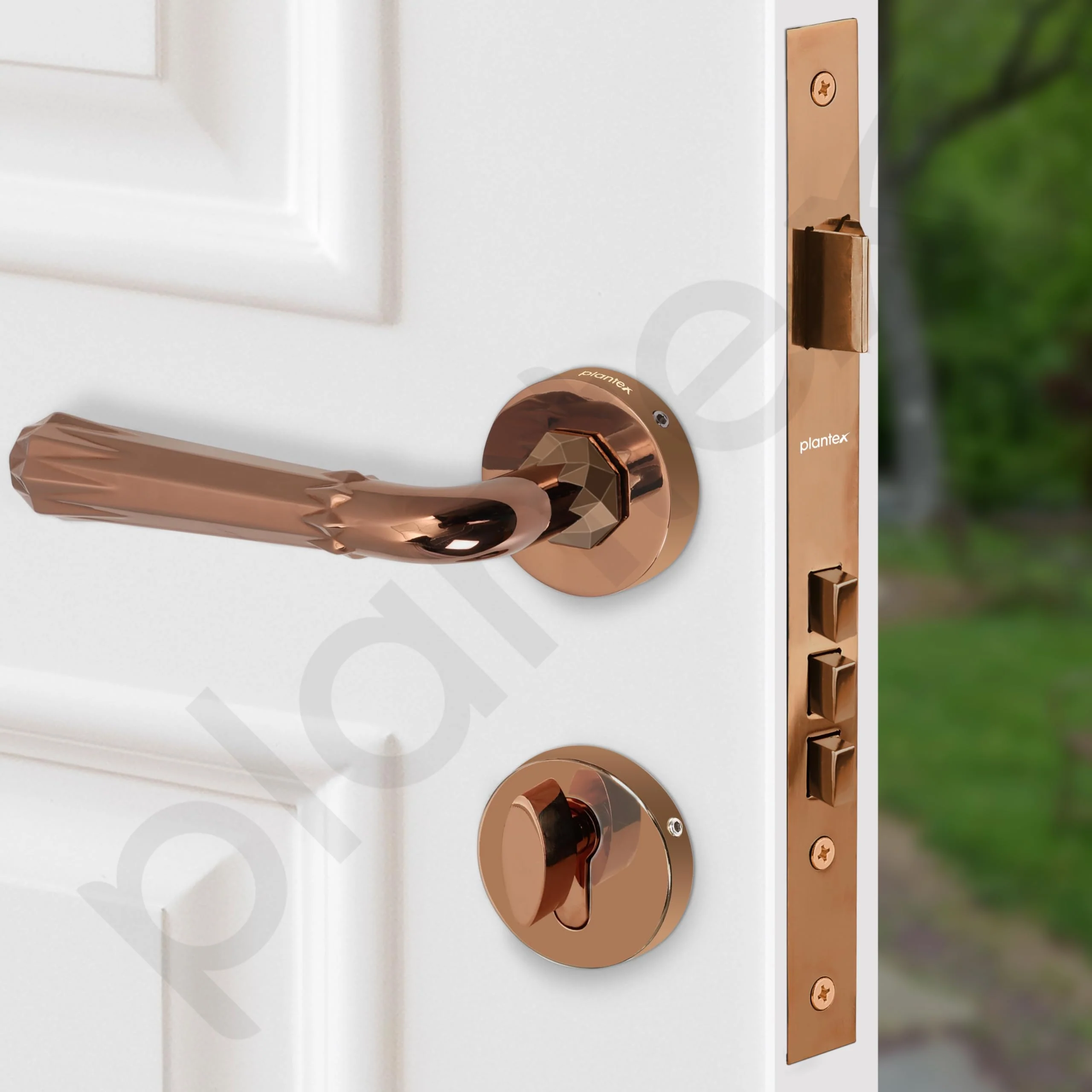Plantex Main Door Lock/Mortise Lock for Door with 3 Years of Warranty - Robust Door Lock for Home with Brass Lock Body & Cylinder (7117 - PVD Choco) - Image 2