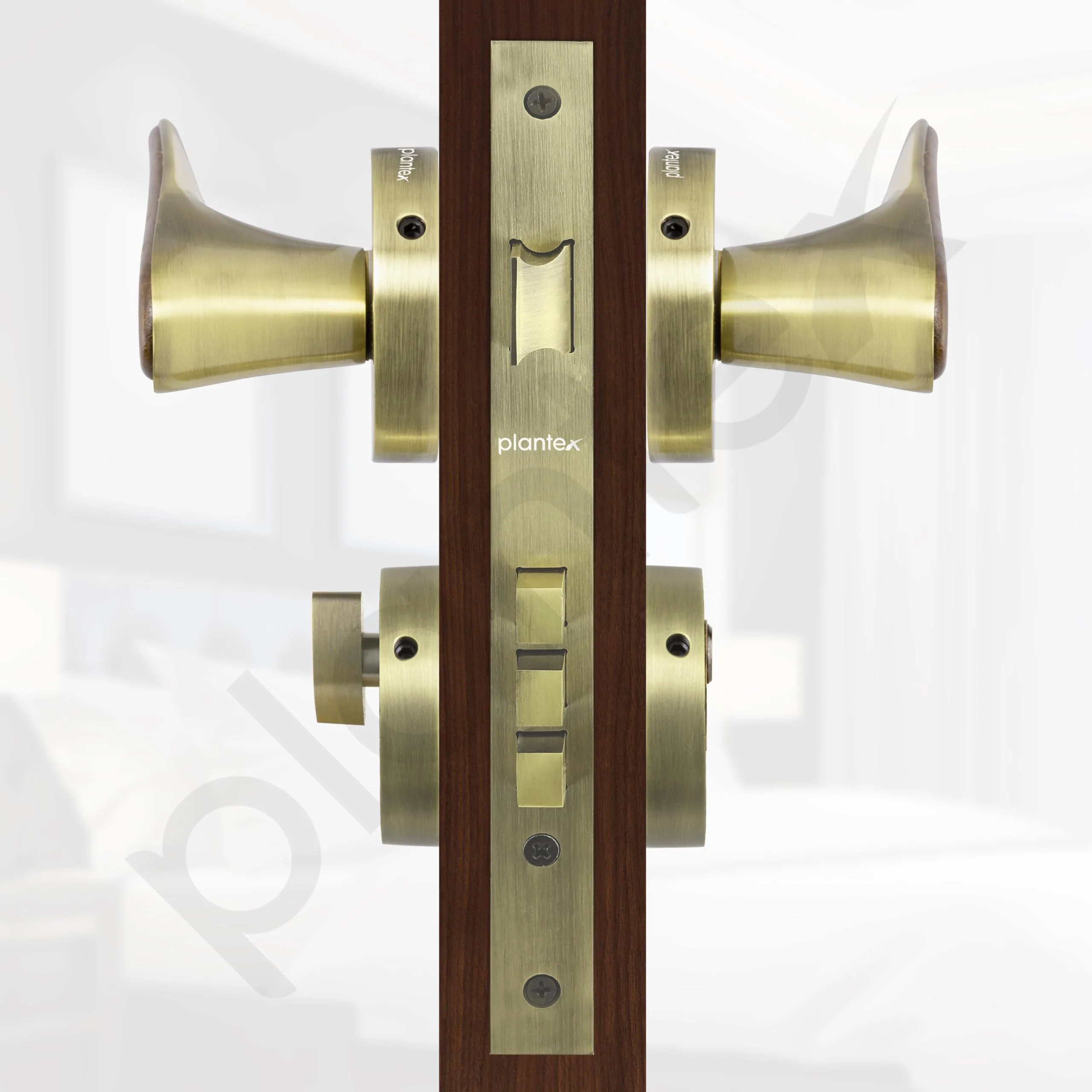 Plantex Main Door Lock/Mortise Lock for Door with 3 Years of Warranty - Robust Door Lock for Home with Brass Lock Body & Cylinder (Brass Antique & Wood Finish) - Image 6