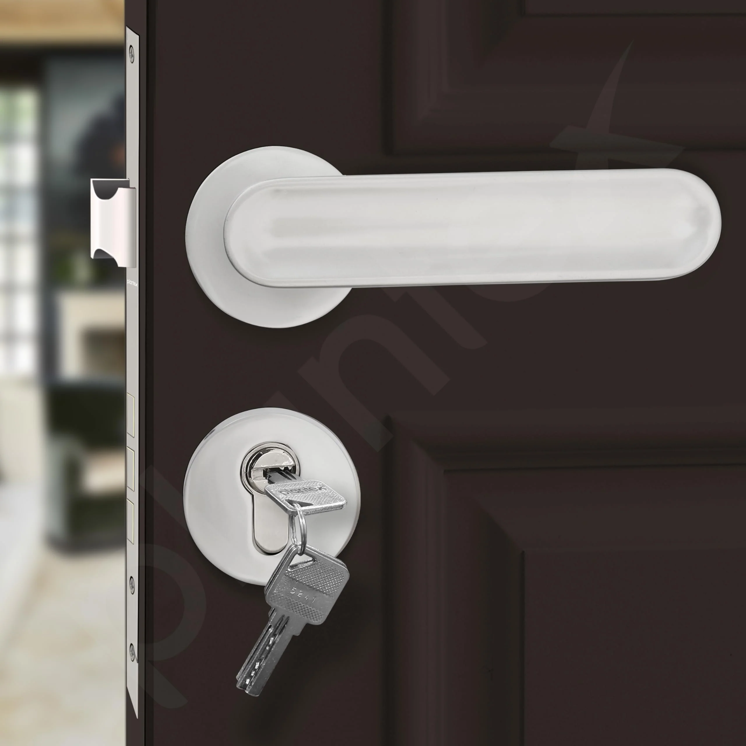 Plantex Main Door Lock/Mortise Lock for Door with 3 Years of Warranty - Robust Door Lock for Home with Brass Lock Body & Cylinder (Satin Finish) - Image 6