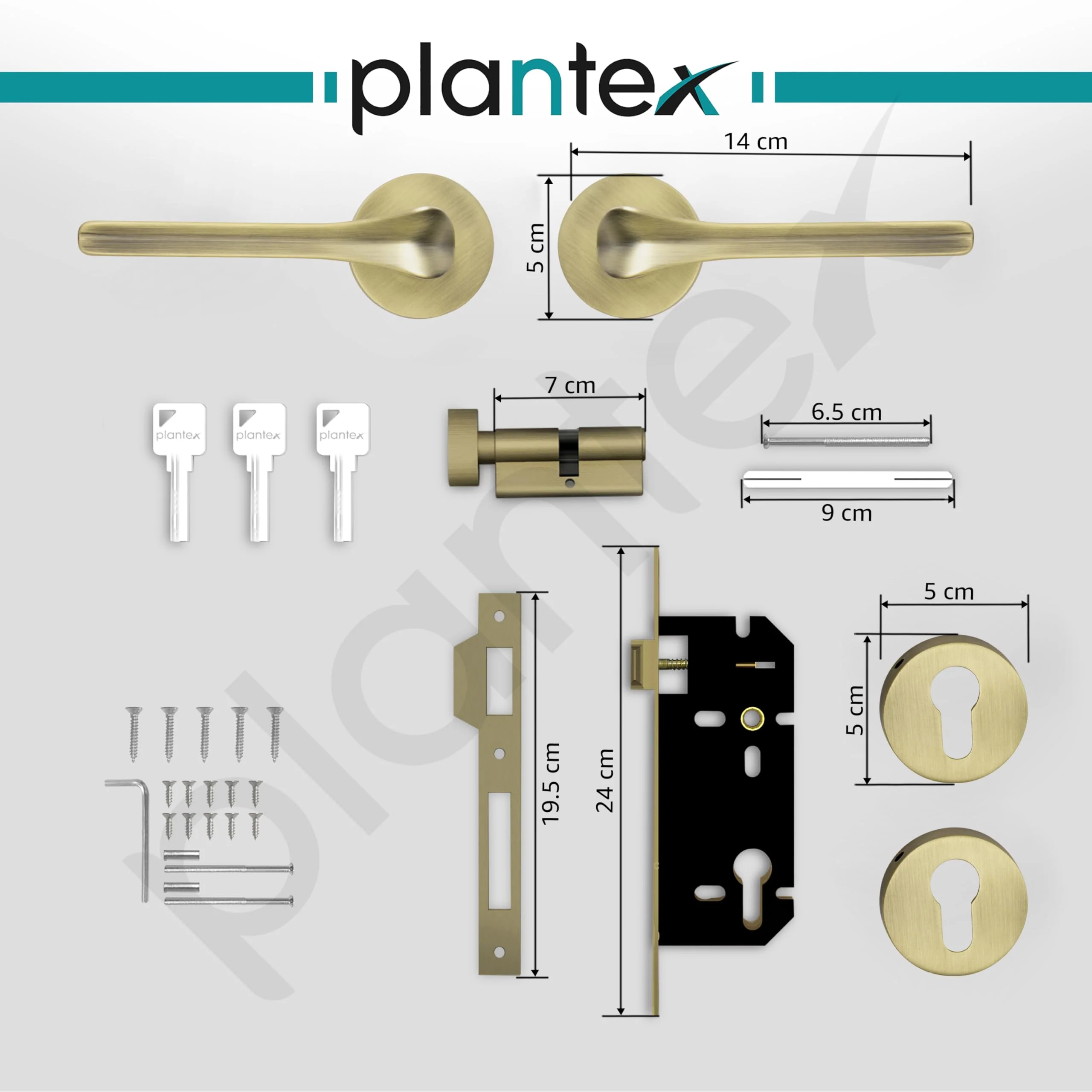Plantex Main Door Lock/Mortise Lock for Door with 3 Years of Warranty - Robust Door Lock for Home with Brass Lock Body & Cylinder(064- Brass Antique Finish) - Image 4