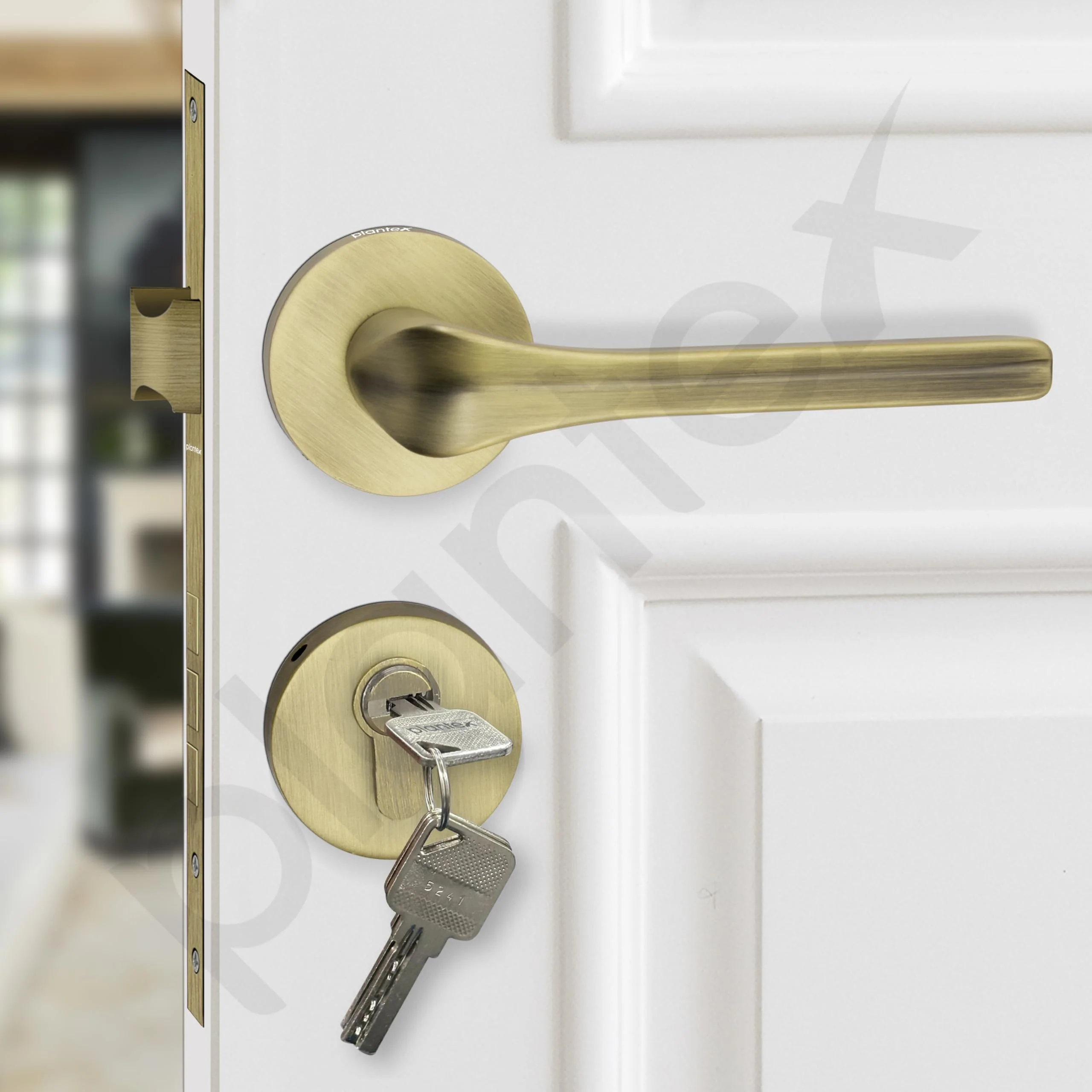 Plantex Main Door Lock/Mortise Lock for Door with 3 Years of Warranty - Robust Door Lock for Home with Brass Lock Body & Cylinder(064- Brass Antique Finish) - Image 7