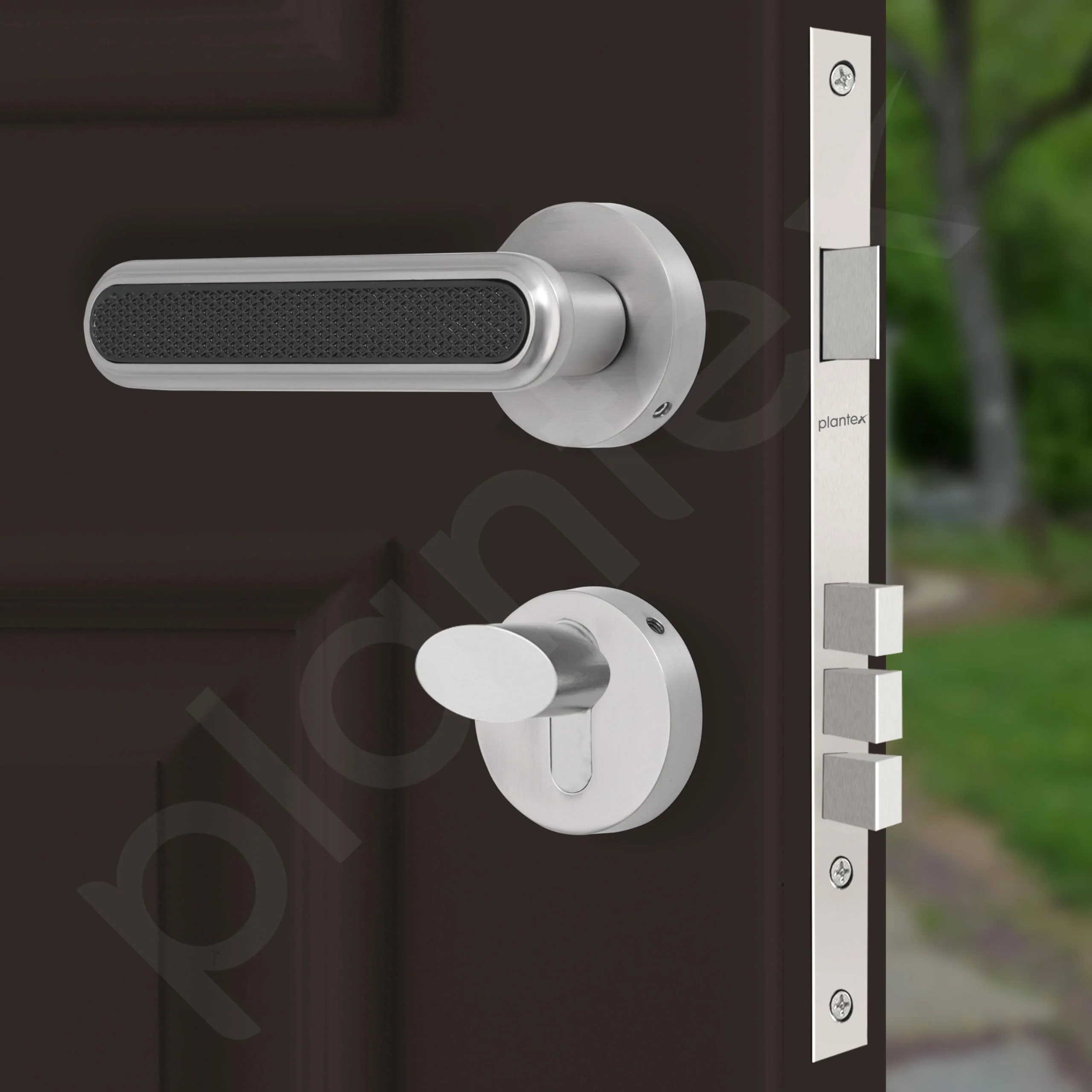 Plantex Main Door Lock/Mortise Lock for Door with 3 Years of Warranty - Robust Door Lock for Home with Brass Lock Body & Cylinder(Satin & Black Finish) - Image 3