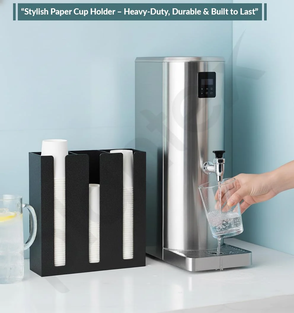 Plantex Metal Cup Holder/Cup Organizer for Kitchen/Cup Holder for Kitchen/3 Column- (Black) - Image 3
