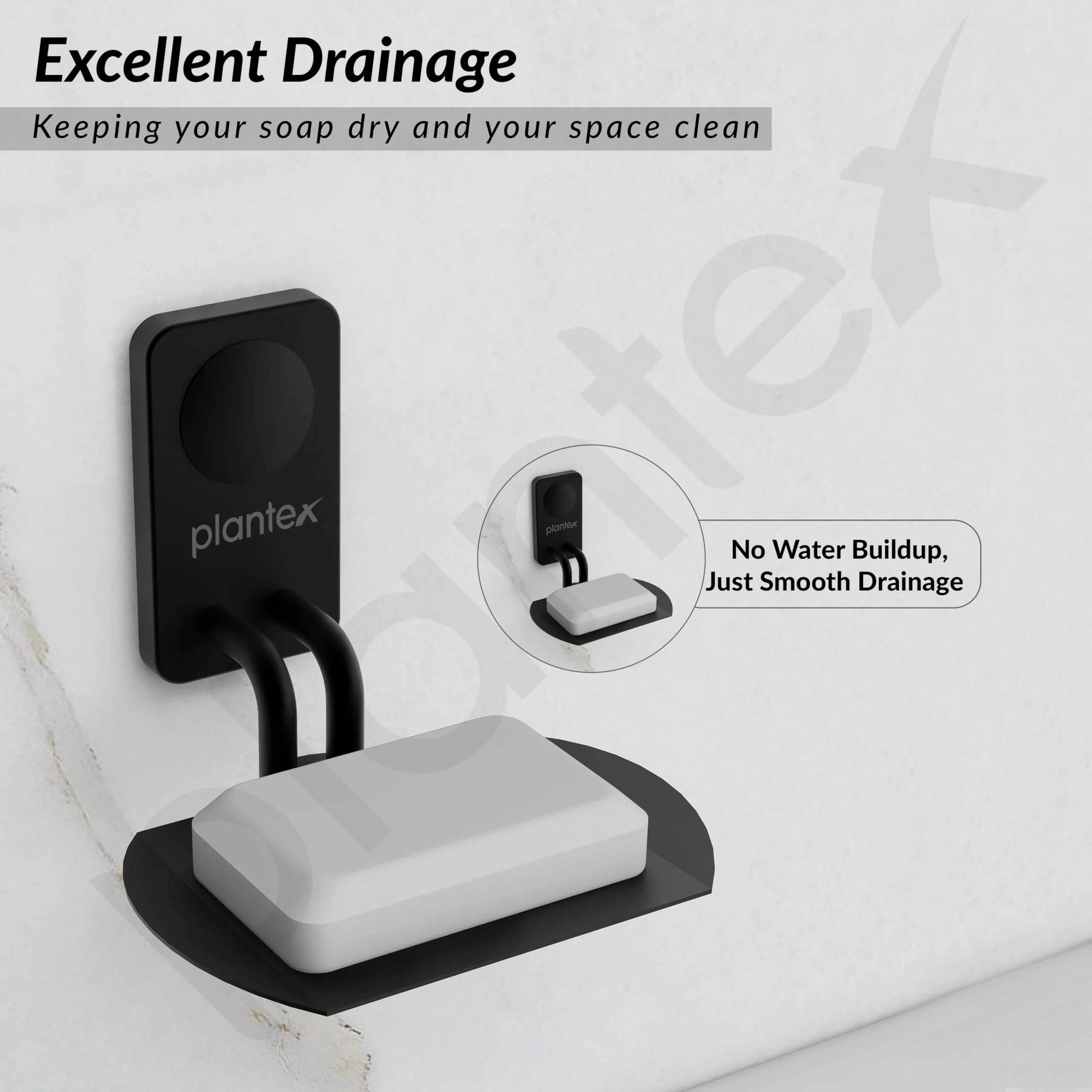 Plantex Metro Platinum Stainless Steel Soap Dish/Soap Stand/Bathroom Soap Holder/Bathroom Accessories - (Black) - Image 6