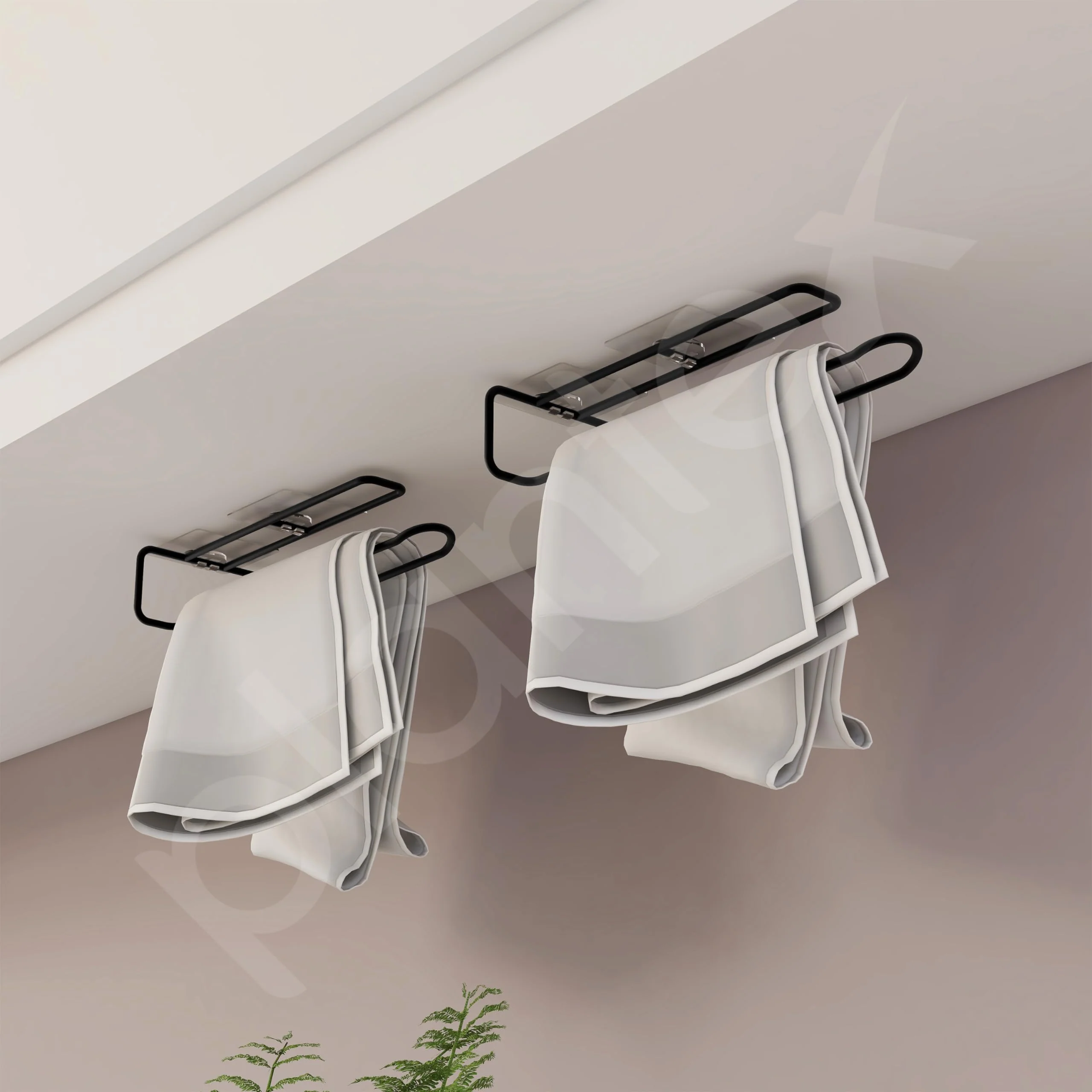 Plantex Multi-Functional Self Adhesive Toilet Paper Roll Holder/Toilet Roll Holder for Bathroom Accessories - Pack of 2 (Black-Wall Mount) - Image 5