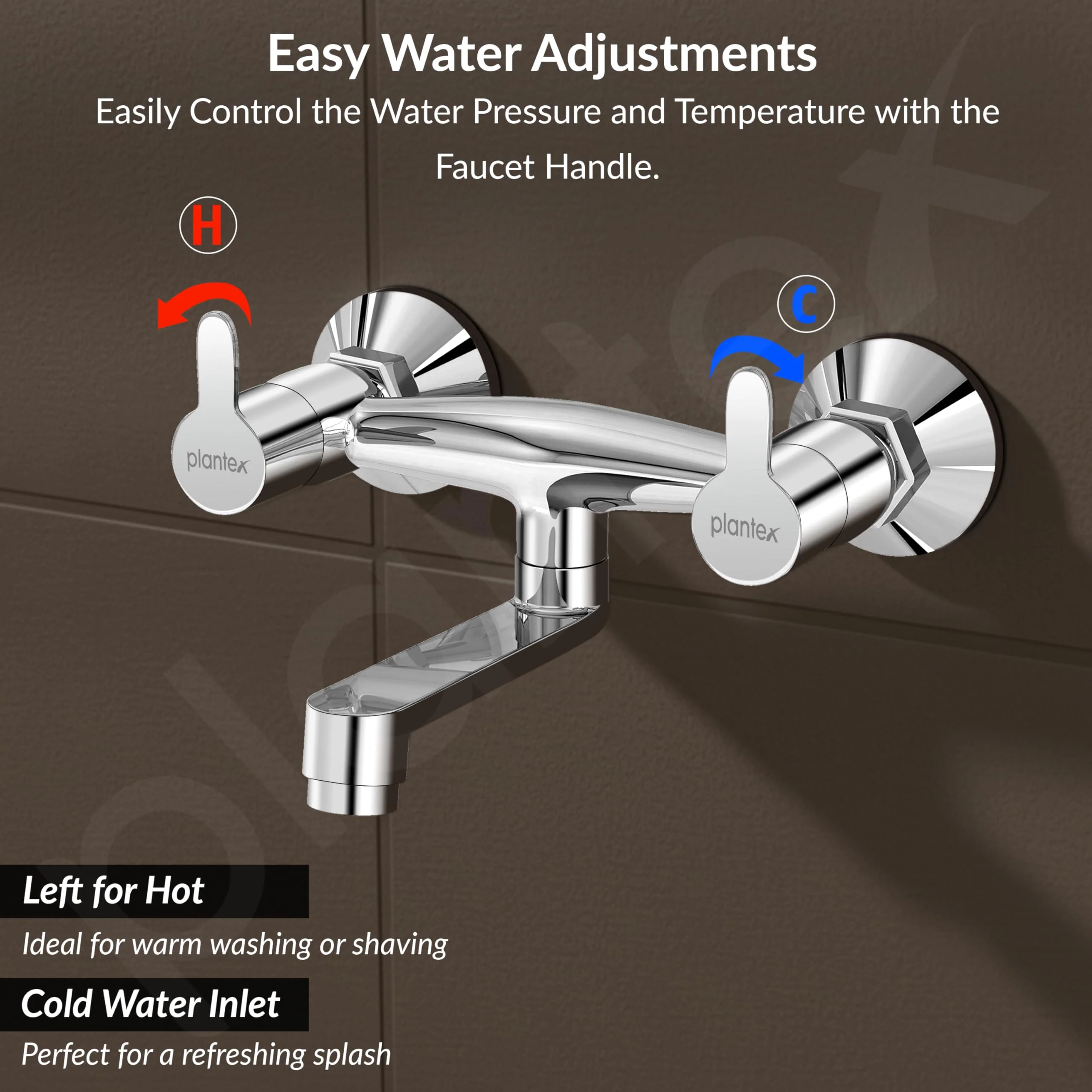 Plantex Non-Telephonic Wall Mixer Tap for Bathroom with Brass Wall Flange and Teflon Tape/Mixer Tap for Bathroom with Water Saving Aerator-(FLO-816, Chrome) - Image 7