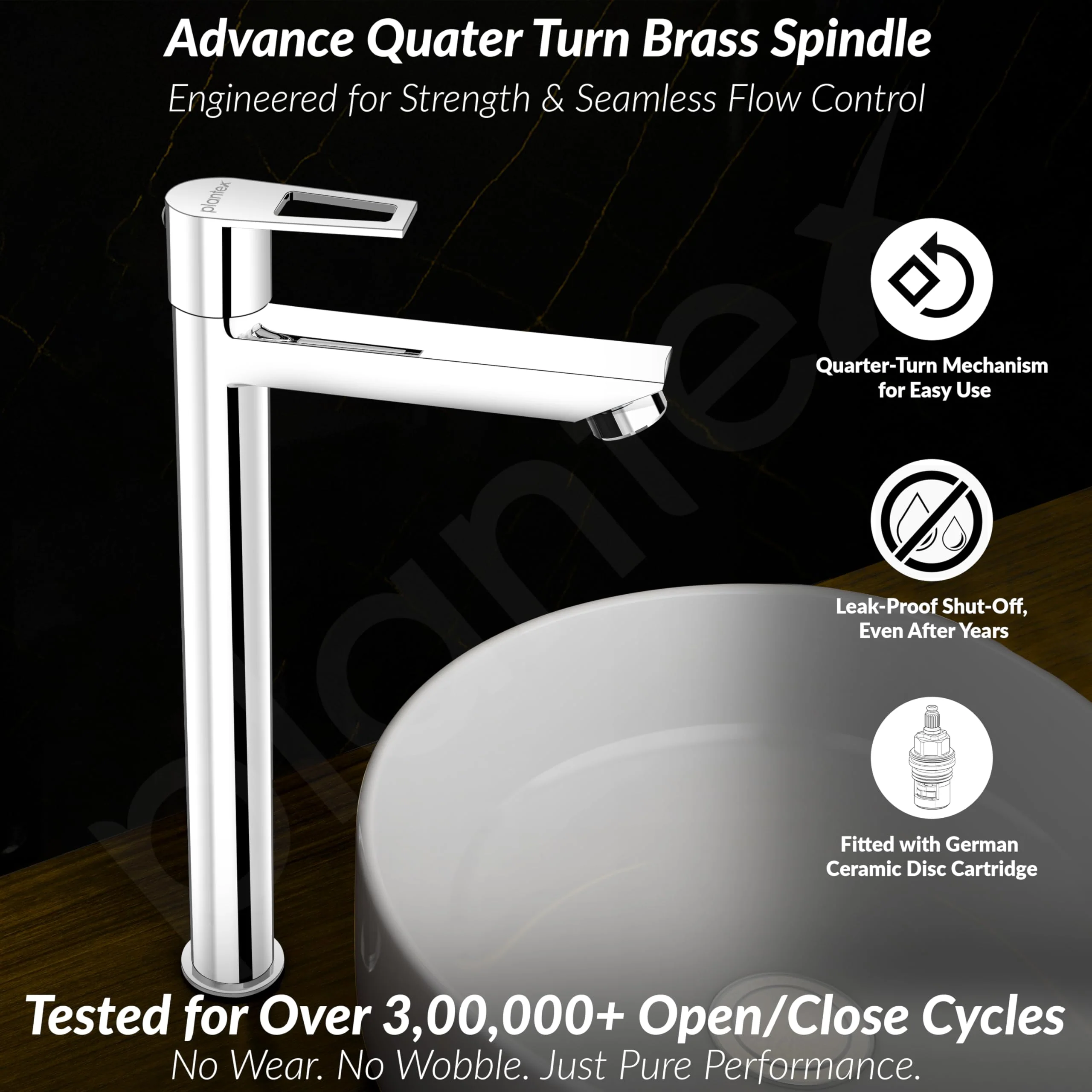 Plantex Pillar Cocke for Basin with Teflon Tape/Pure Brass Tap for Wash Basin with 7 Year Warranty - (3221, Chrome) - Image 5
