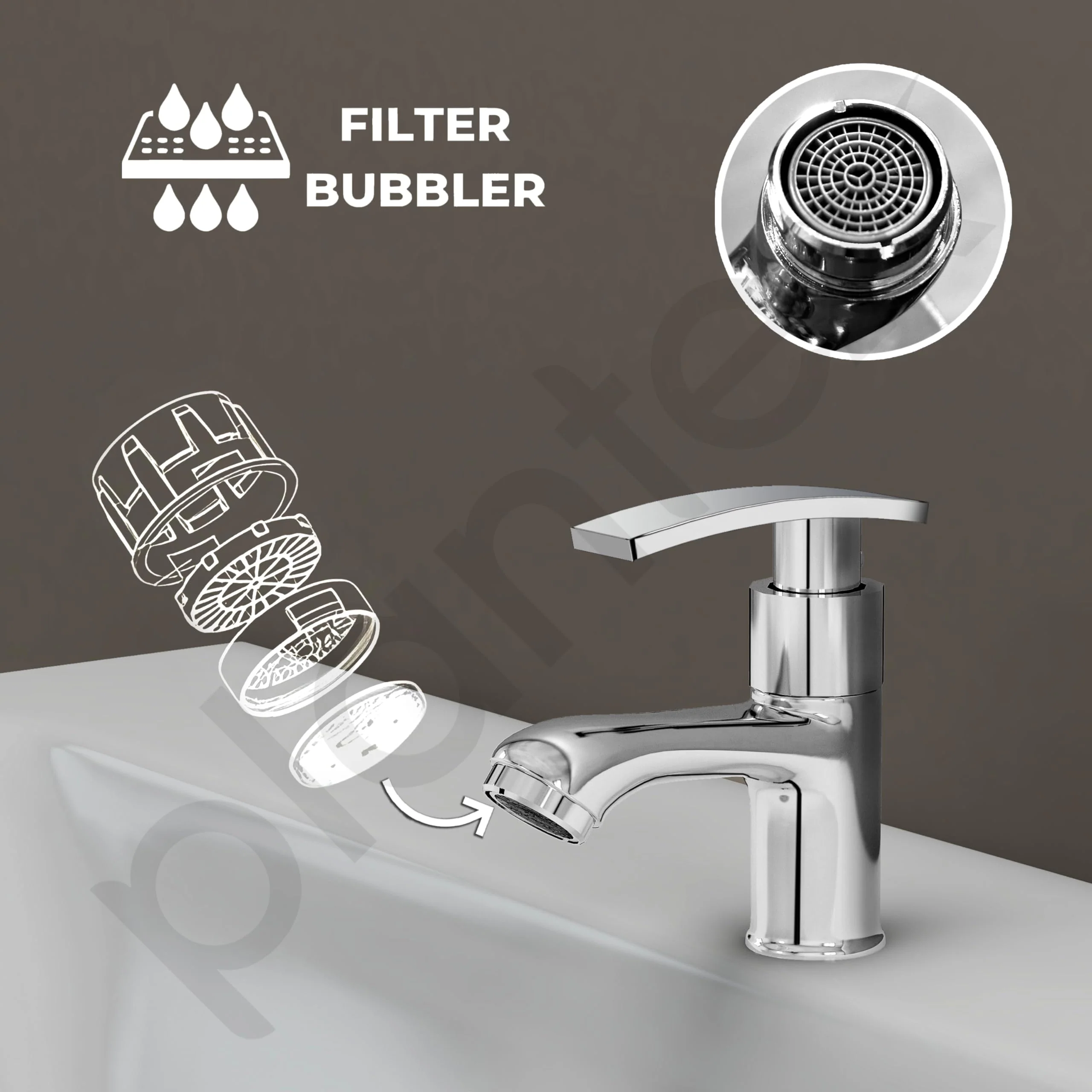 Plantex Pillar Tap for Bathroom with Water Saving Aerator and Brass Spindle/Wash Basin Tap with Teflon Tape/Single Lever Water Tap-(Samar-Chrome) - Image 4