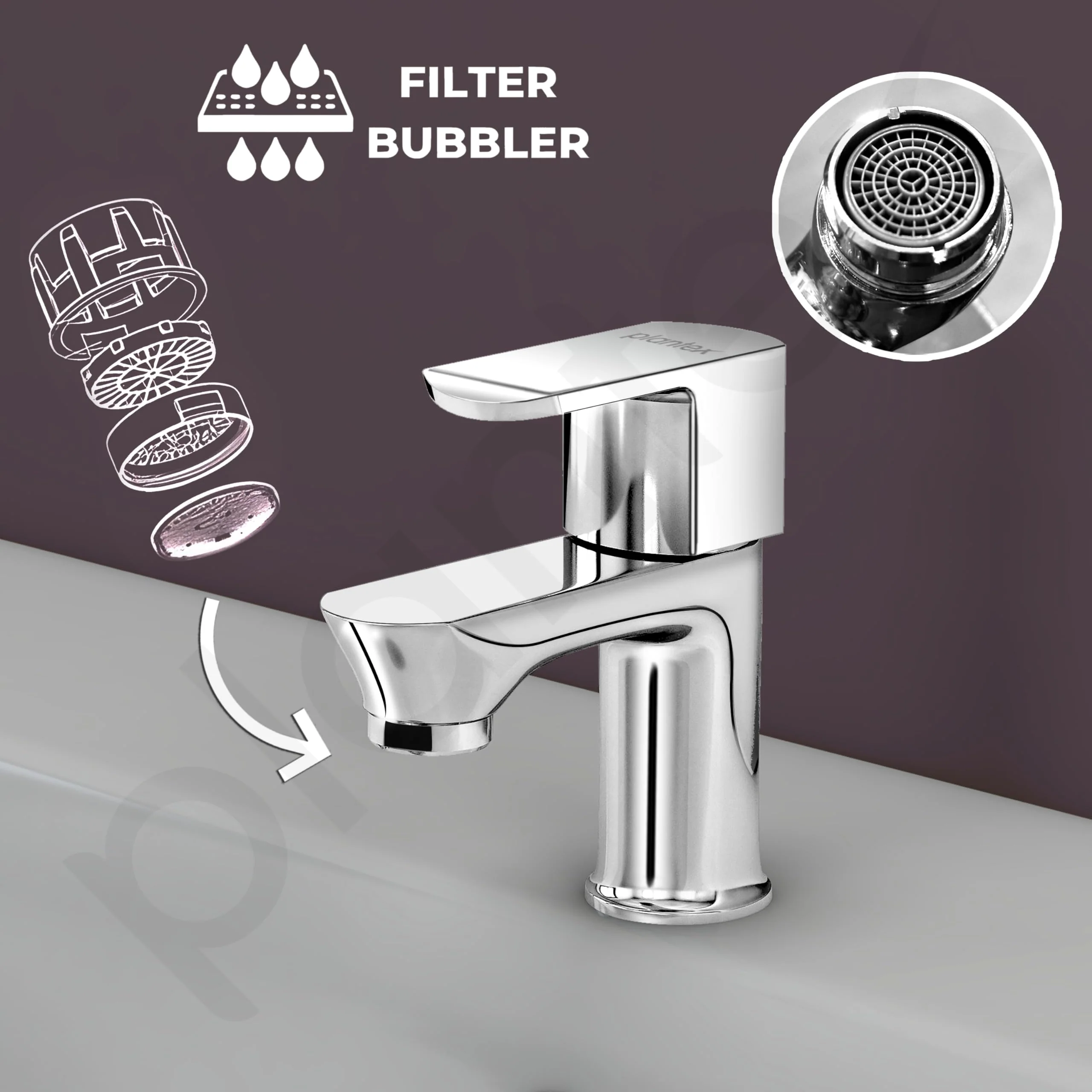 Plantex Pillar Tap for Bathroom with Water Saving Aerator/Single Lever Tap for Wash Basin with Teflon Tape/Tap for Table Top Deck Mount Pillar Tap - Pack of 1 (Chrome) - Image 5