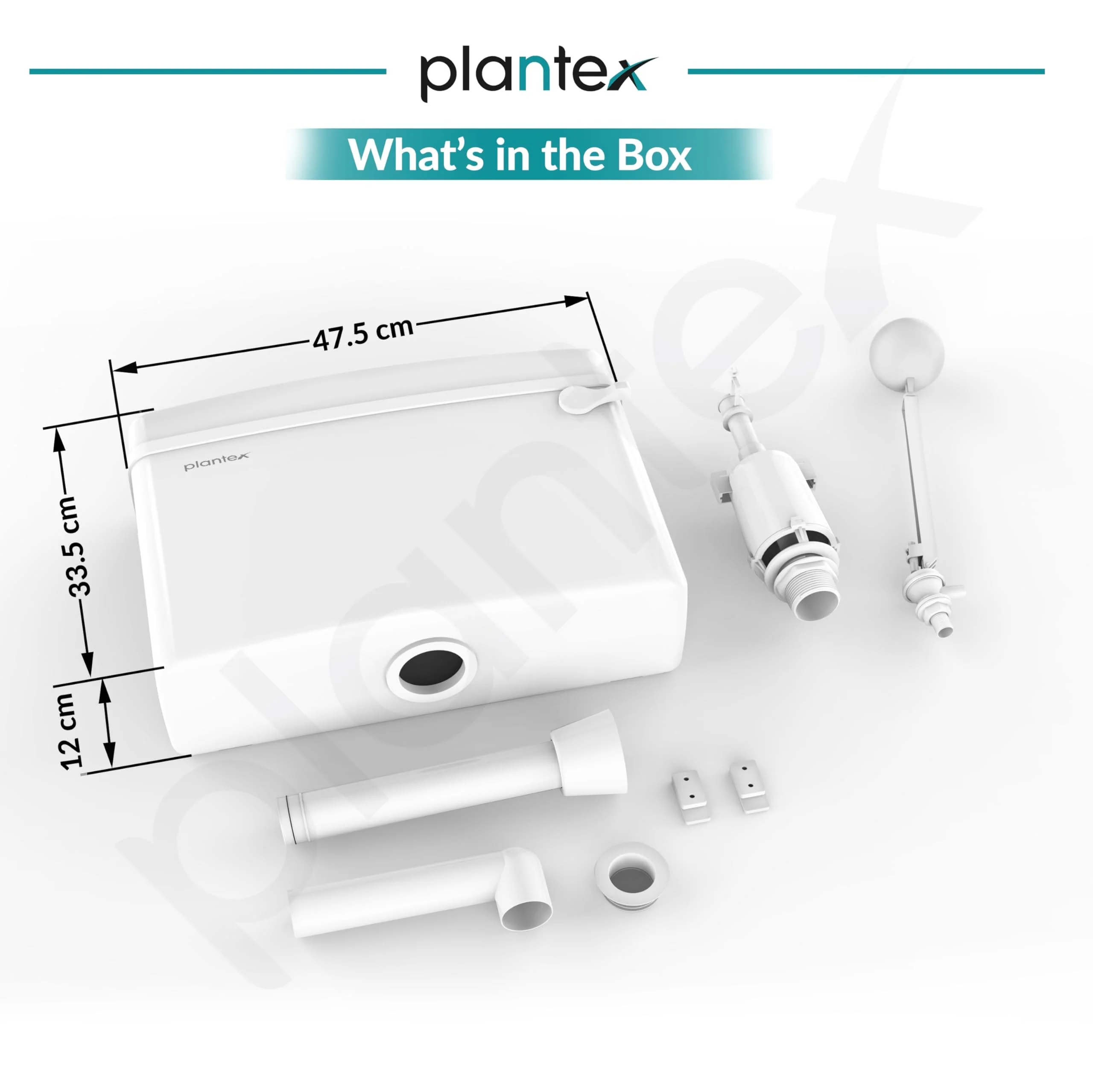 Plantex Polypropylene Toilet Flush Tank/Flush Tank for Toilet with 10 LTR Water Capacity/Side Lever Cistern for Bathroom - Pack of 1 (White) - Image 3