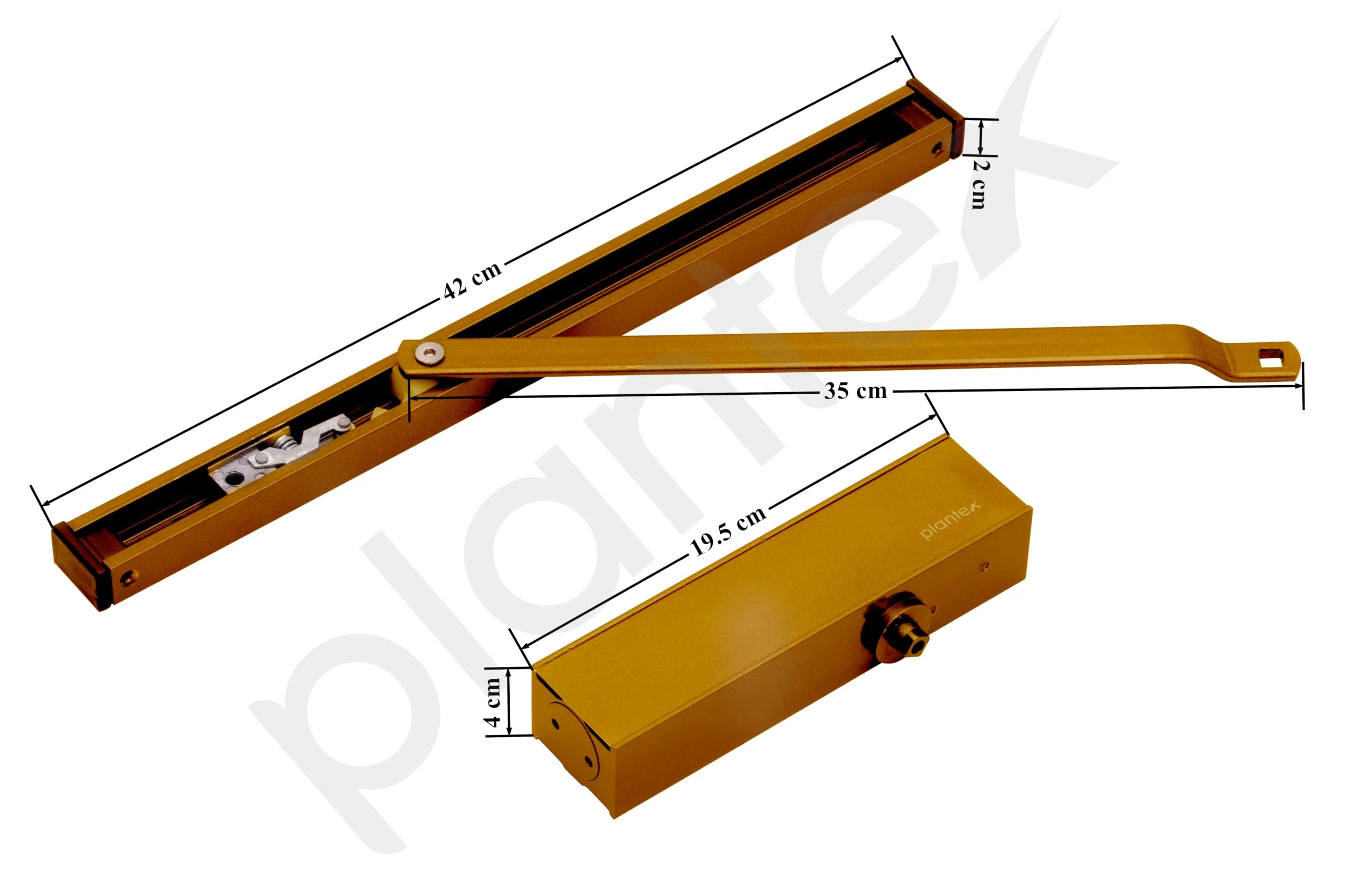 Plantex Premium Automatic Door Closer for Wooden Door Adjustable Size 3 Spring Hydraulic Auto Door Closer for Home Office Hotel for Wide 180 Degree Opening (Capacity-120 kg,Golden) - Image 3