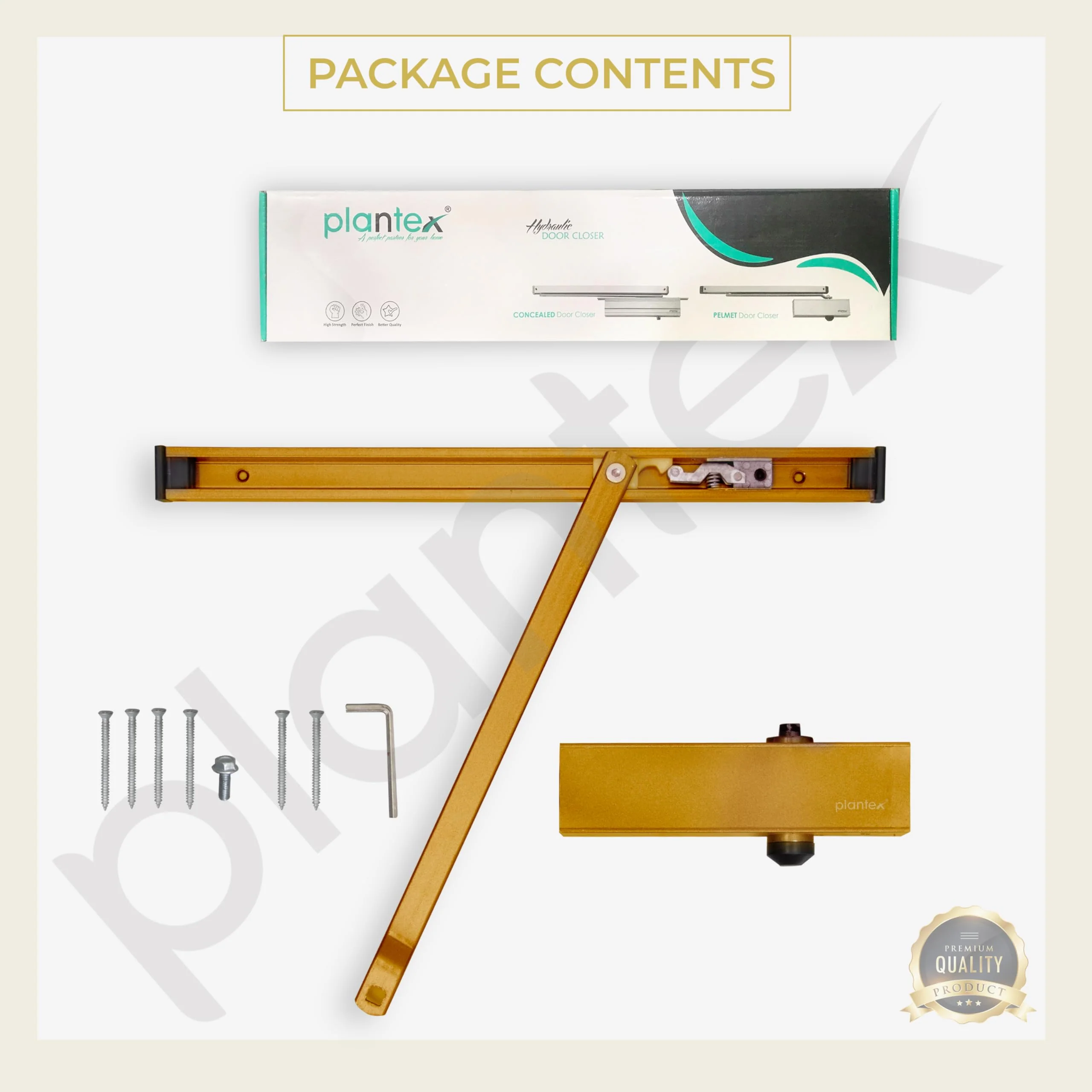 Plantex Premium Automatic Door Closer for Wooden Door Adjustable Size 3 Spring Hydraulic Auto Door Closer for Home Office Hotel for Wide 180 Degree Opening (Capacity-120 kg,Golden) - Image 4