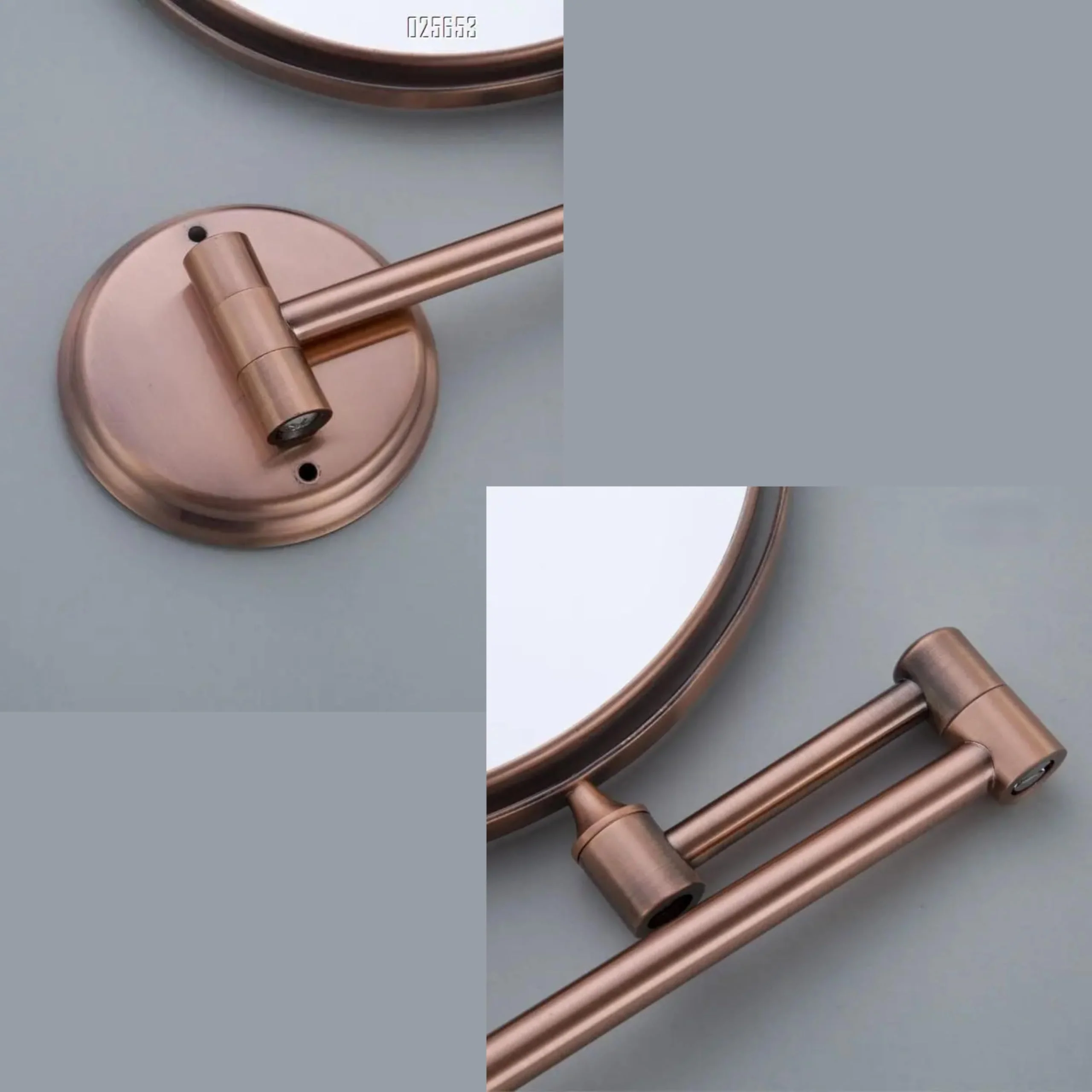 Plantex Premium Brass Magnifying Mirror/Dual Side Swivel Zoom Mirror with 5x/1x Magnification/Vanity Mirror for Bathroom (8 Inches-Rose Gold/Wall Mount) - Image 7