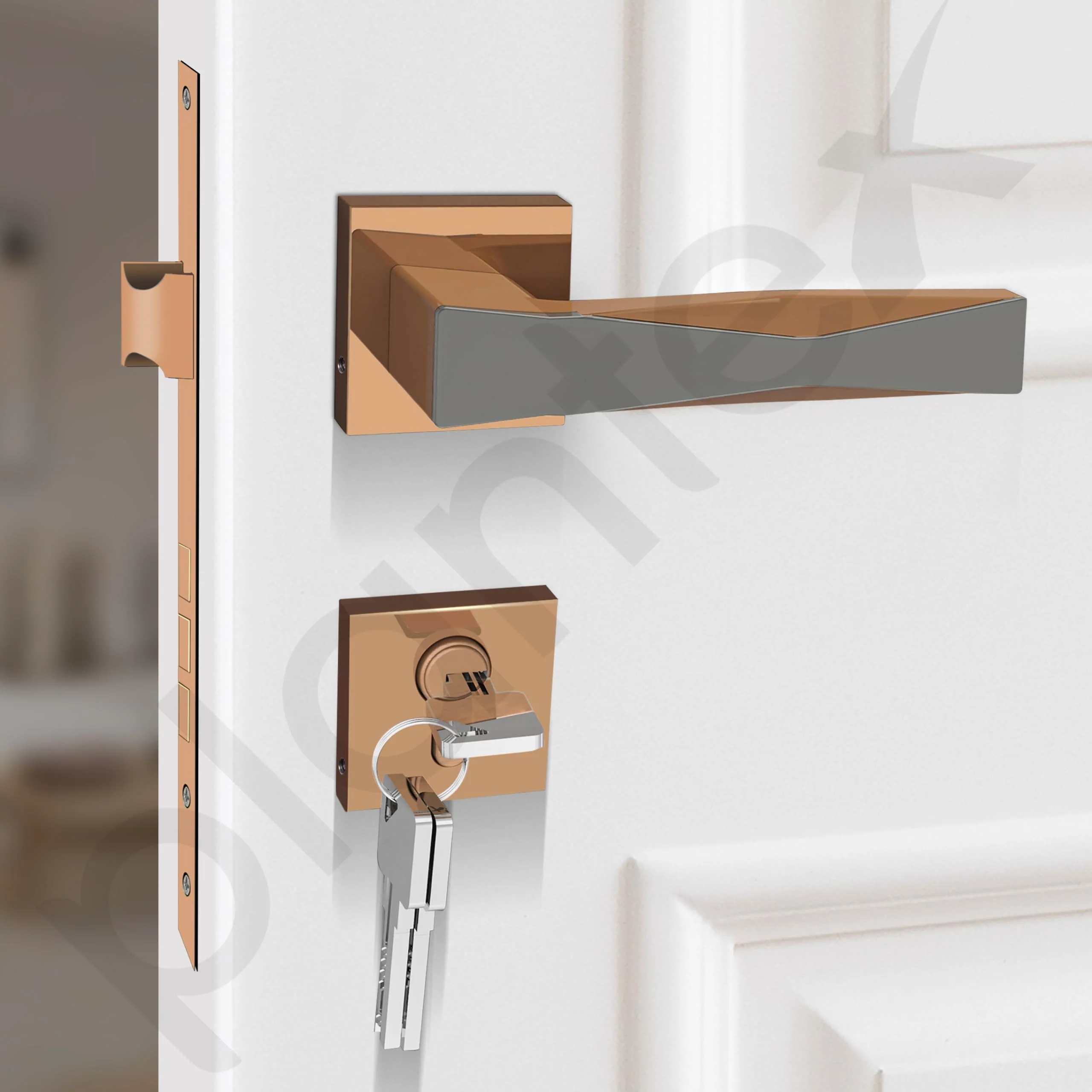 Plantex Premium Door Lock with 3 Years of Warranty/Main Door Lock for Home/Mortise Lock for Door - Main Door Lock Set (7085 PVD Choco & Satin Black Matt) - Image 7