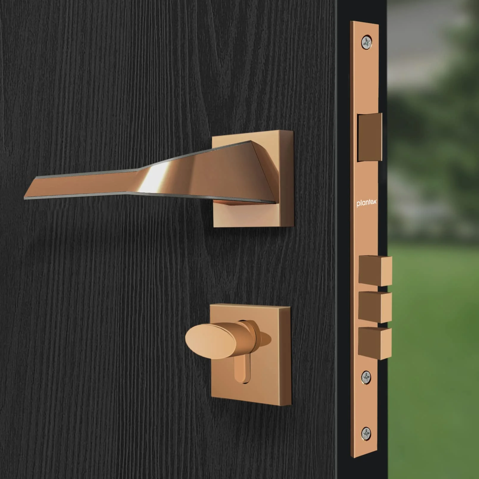 Plantex Premium Door Lock with 3 Years of Warranty/Main Door Lock for Home/Mortise Lock for Door - Main Door Lock Set (7090- PVD Choco & Satin Black Matt) - Image 4