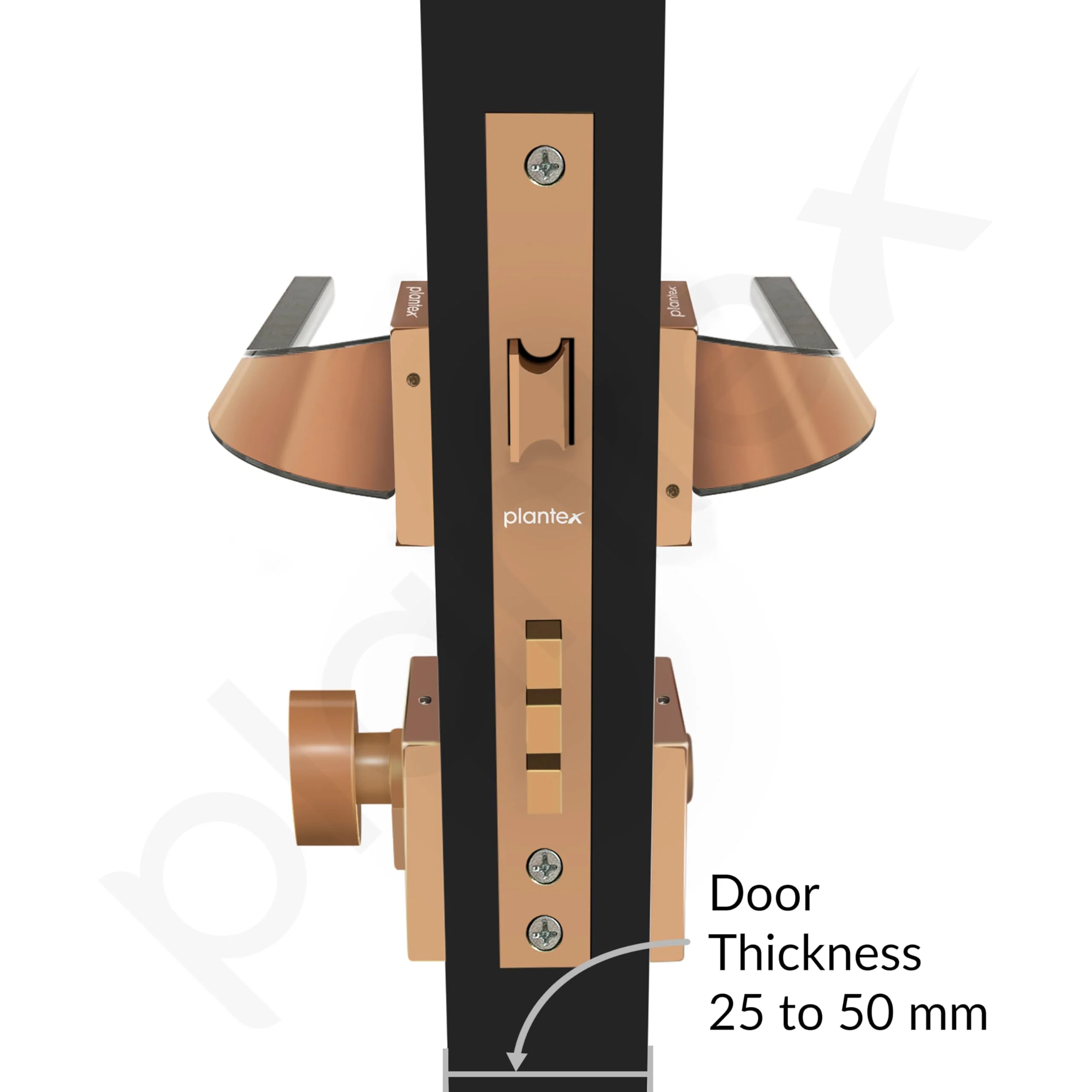 Plantex Premium Door Lock with 3 Years of Warranty/Main Door Lock for Home/Mortise Lock for Door - Main Door Lock Set (7090- PVD Choco & Satin Black Matt) - Image 5