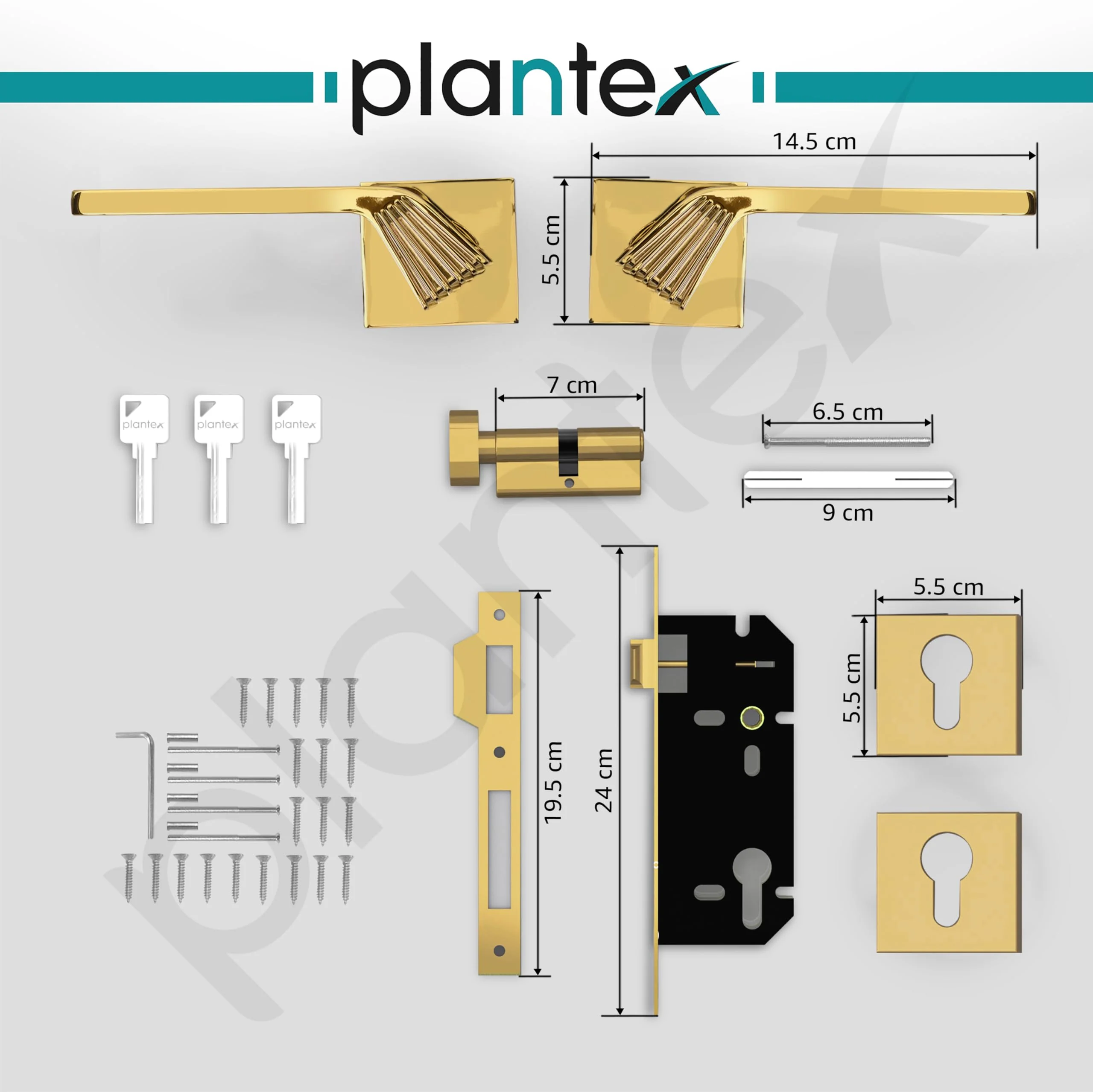 Plantex Premium Door Lock with 3 Years of Warranty/Main Door Lock for Home/Mortise Lock Set for Door (7120 - PVD Gold) - Image 4
