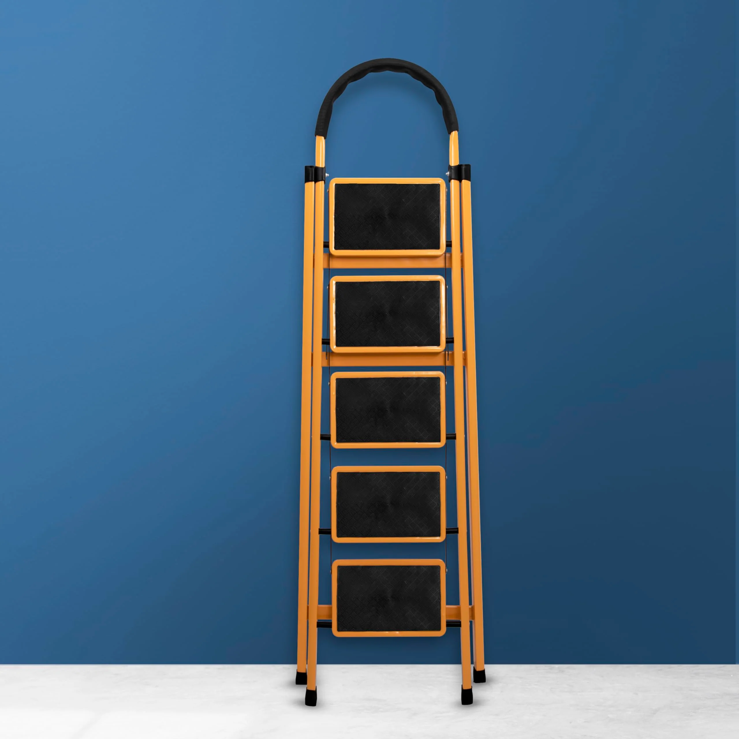 Plantex Premium GI Steel Foldable 5-Step Ladder for Home - Wide Anti Slip 5 Step Ladder (Yellow & Black) - Image 6