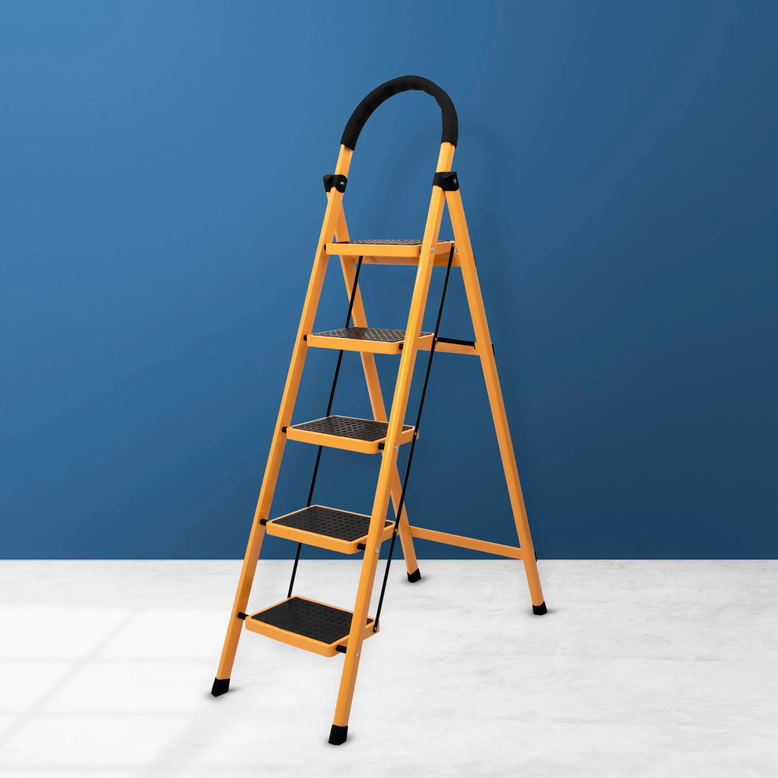 Plantex Premium GI Steel Foldable 5-Step Ladder for Home - Wide Anti Slip 5 Step Ladder (Yellow & Black) - Image 7