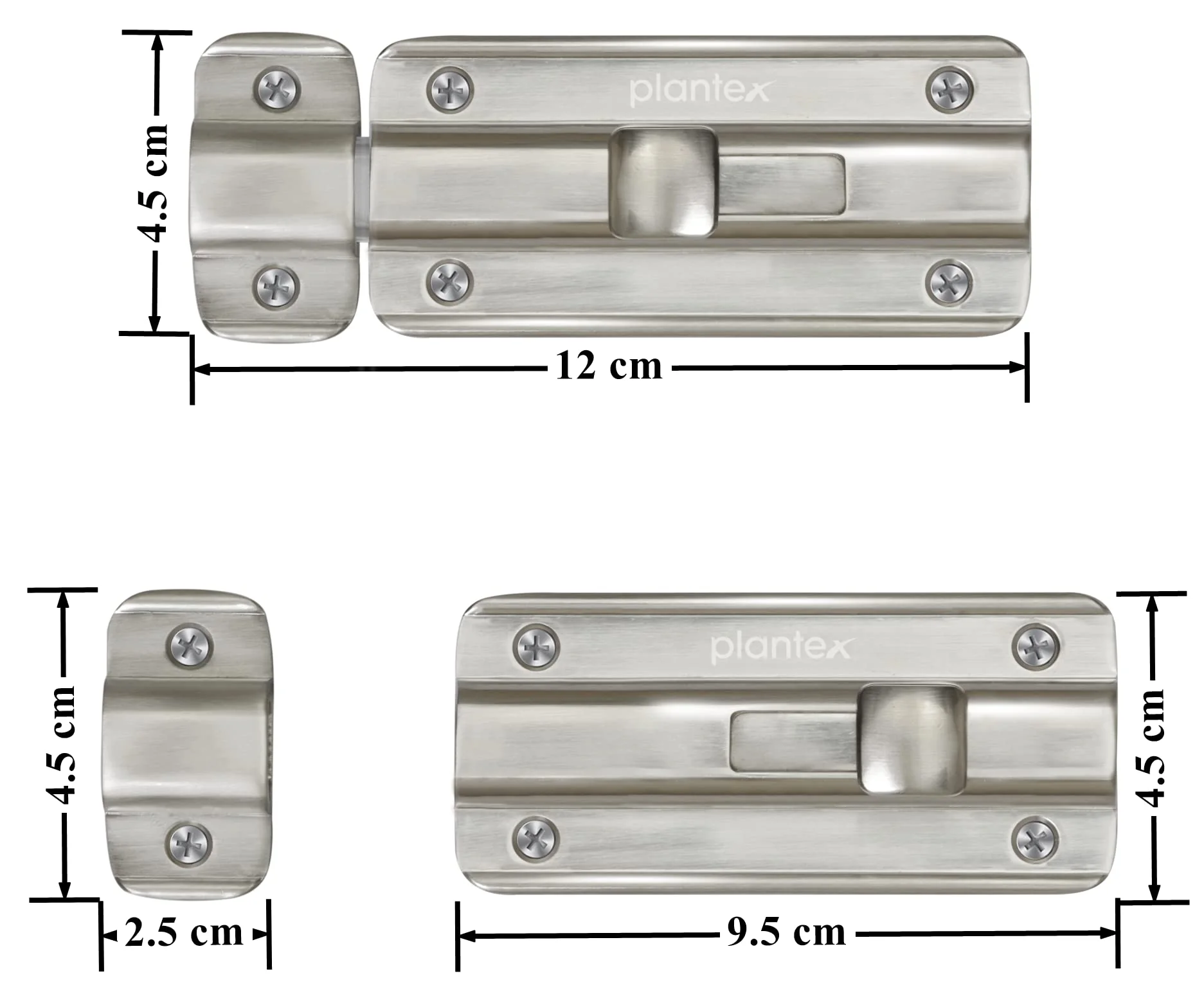 Plantex Premium Heavy Duty Door Stopper/Door Lock Latch for Home and Office Doors - Pack of 6 (Matt Finish) - Image 3