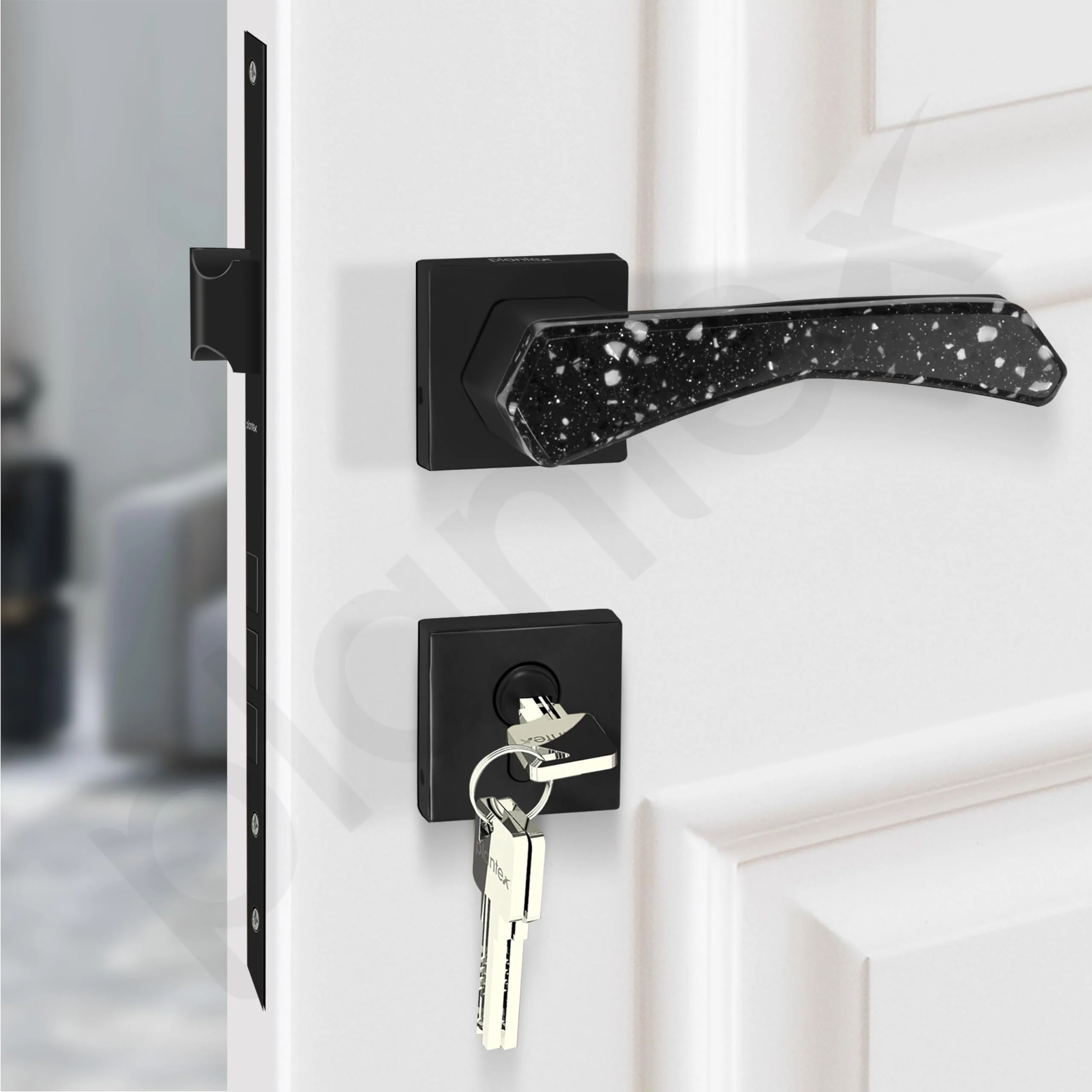 Plantex Premium Main Door Lock With 3 Years Warranty - Mortise Lock Set for Home (594 - Black) - Image 6