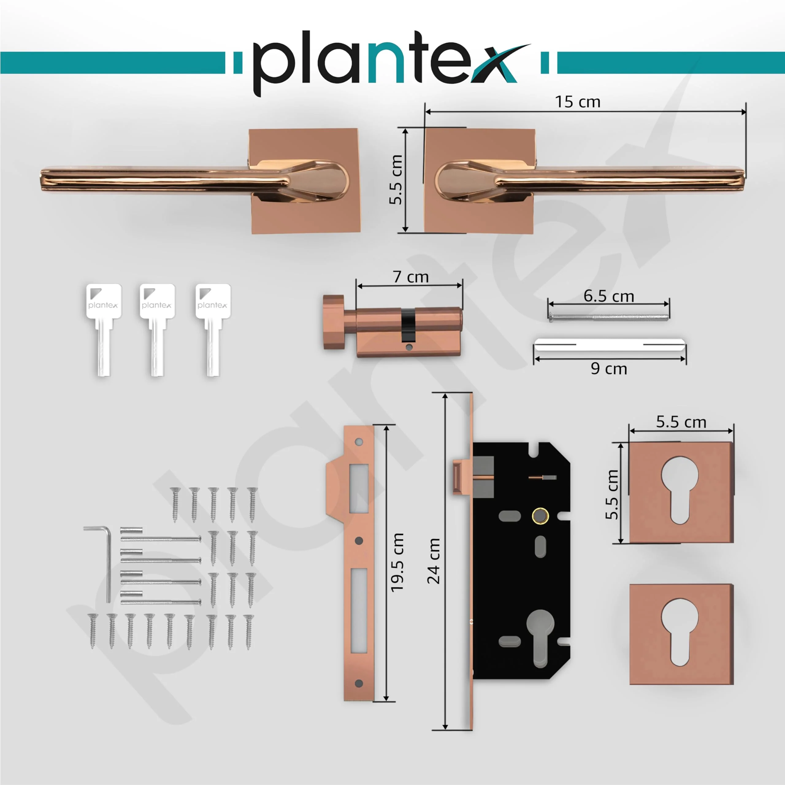 Plantex Premium Door Lock with 3 Years of Warranty/Main Door Lock Set for Home/Mortise Locks for Door (7122 - PVD Choco) - Image 4