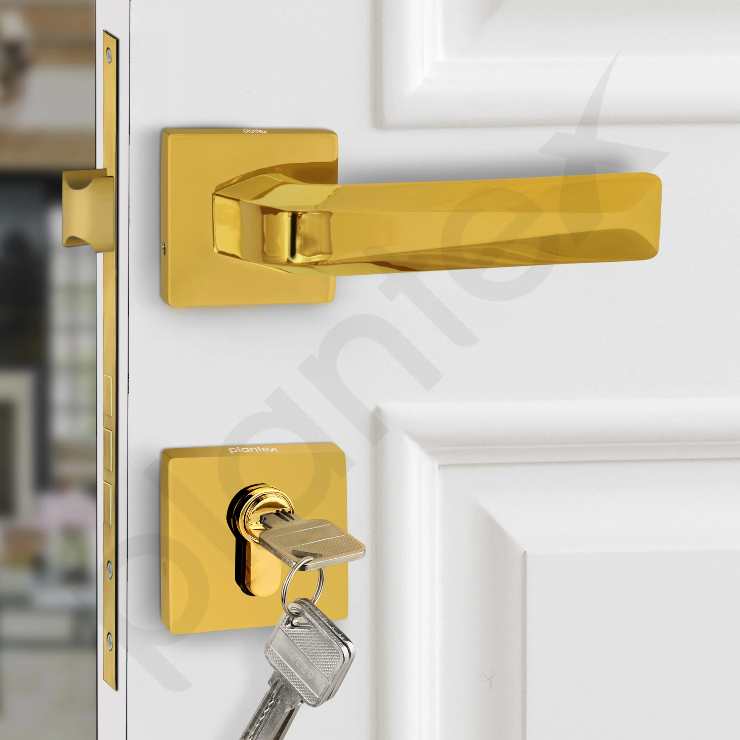 Plantex Premium Door Lock with 3 Years of Warranty/Main Door Locks/Mortise Lock Set for Home (PT-013, Gold) - Image 6