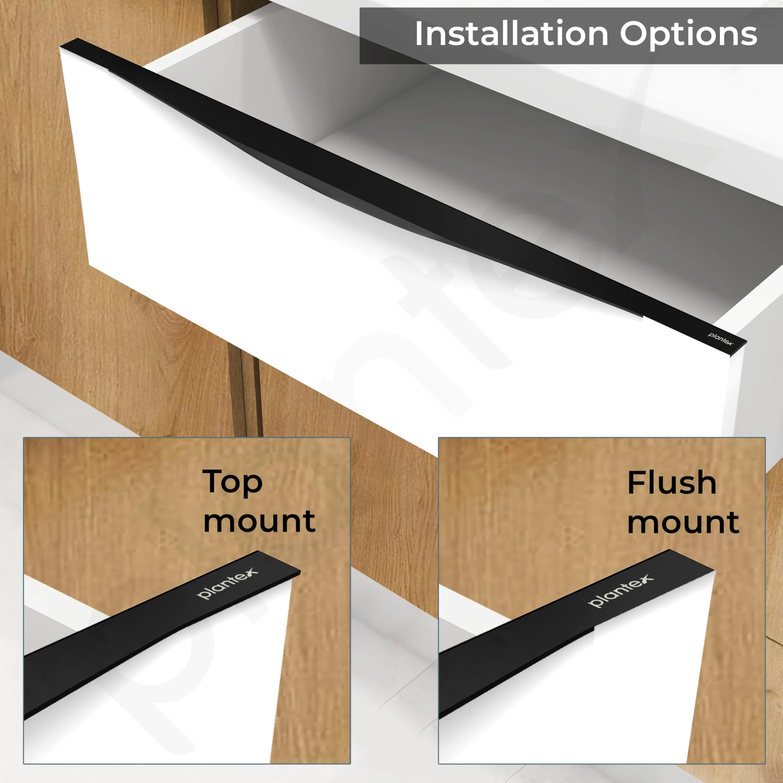 Plantex Profile Handle for Kitchen Cabinet/24 Inch Alluminium Drawer Profile Handle/Wardrobe Pull Handle for Home/Office/Hotel - Pack of 1 (Black) - Image 4