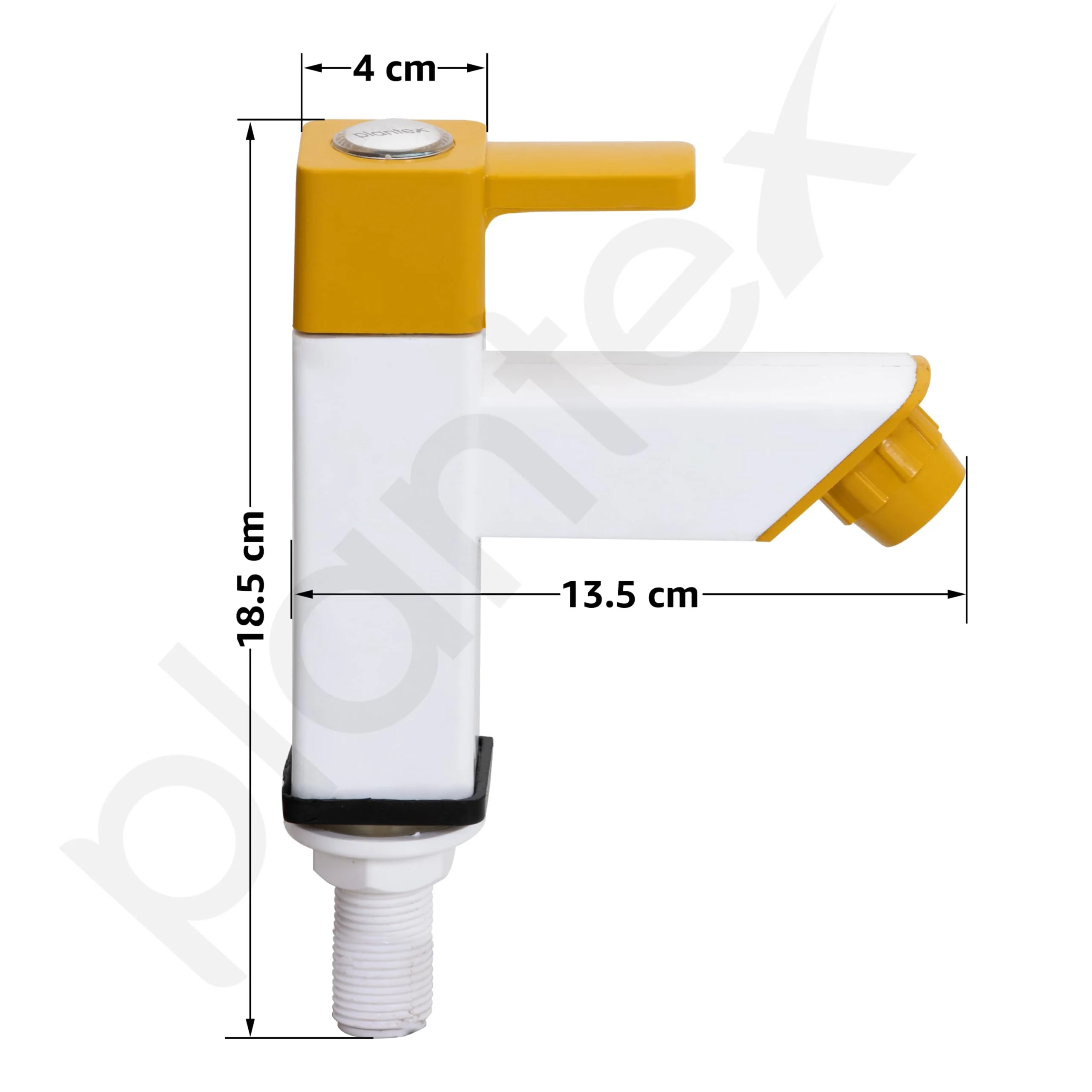 Plantex PTMT EDS-123 Single Lever Pillar Tap for Wash Basin with Water Saving Aerator/Water Tap for Bathroom Sink (Yellow & White) - Image 3