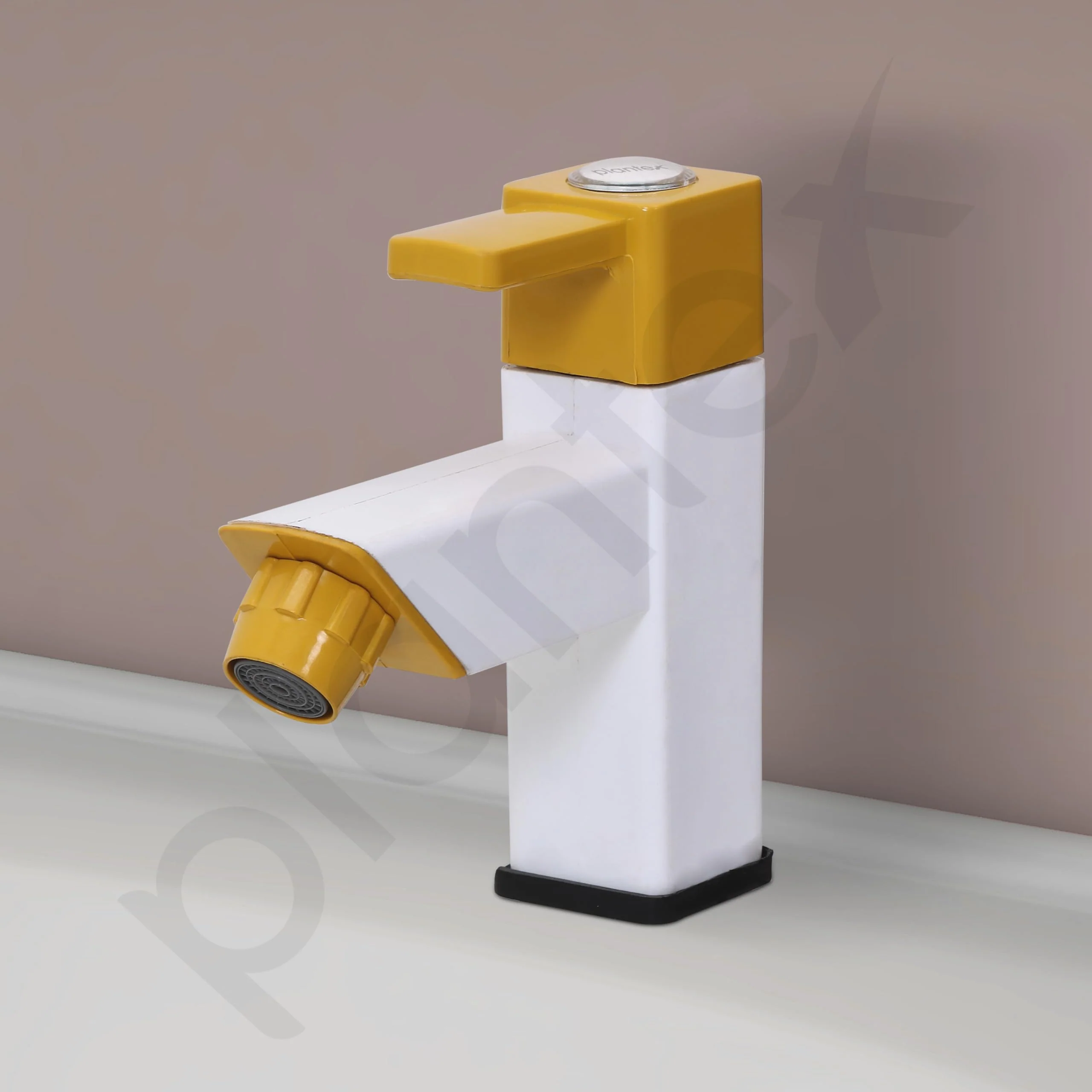 Plantex PTMT EDS-123 Single Lever Pillar Tap for Wash Basin with Water Saving Aerator/Water Tap for Bathroom Sink (Yellow & White) - Image 4