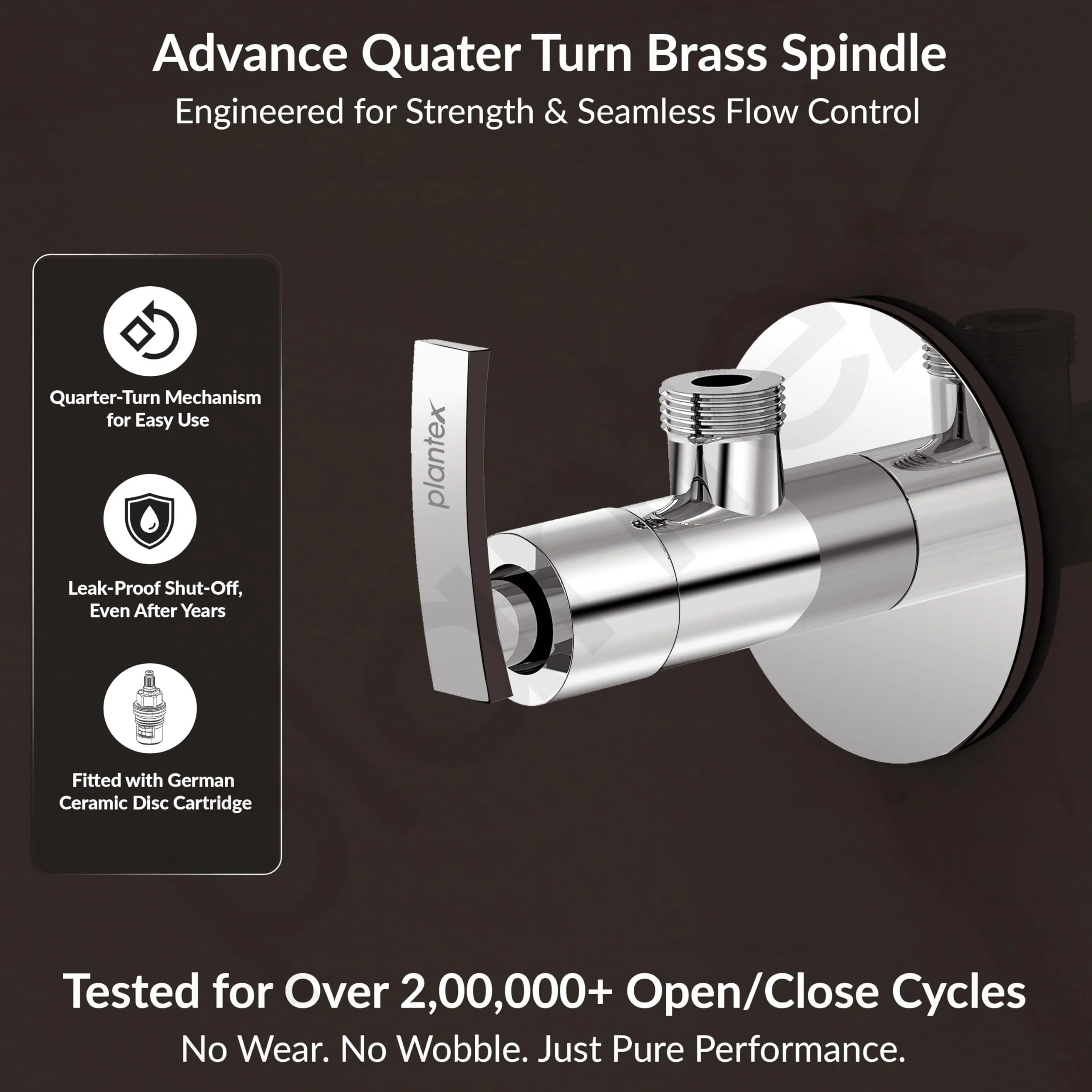 Plantex Pure Brass Angle Valve for Bathroom with Brass Wall Flange and Teflon tape/Angle Cocke Tap for Wash Basin-7 year Warranty by Plantex [COL-1005-Mirror Chrome] - Image 3