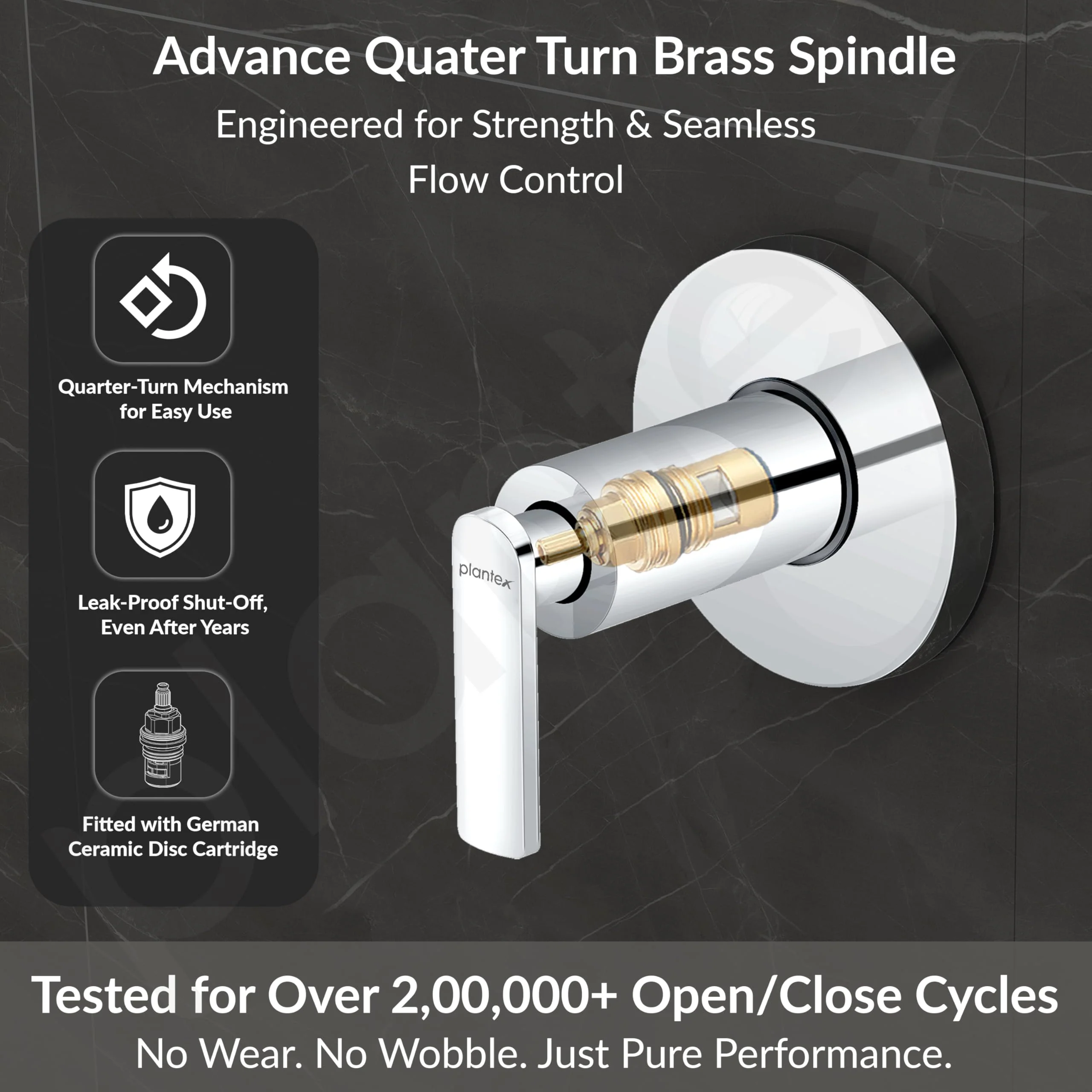 Plantex Pure Brass BAL-506 Concealed Stop Cock/Concealed Stop Valve Tap For Bathroom With Teflon Tape & Brass Adjustable Wall Flange – 15 mm (Mirror-Chrome Finish) - Image 3